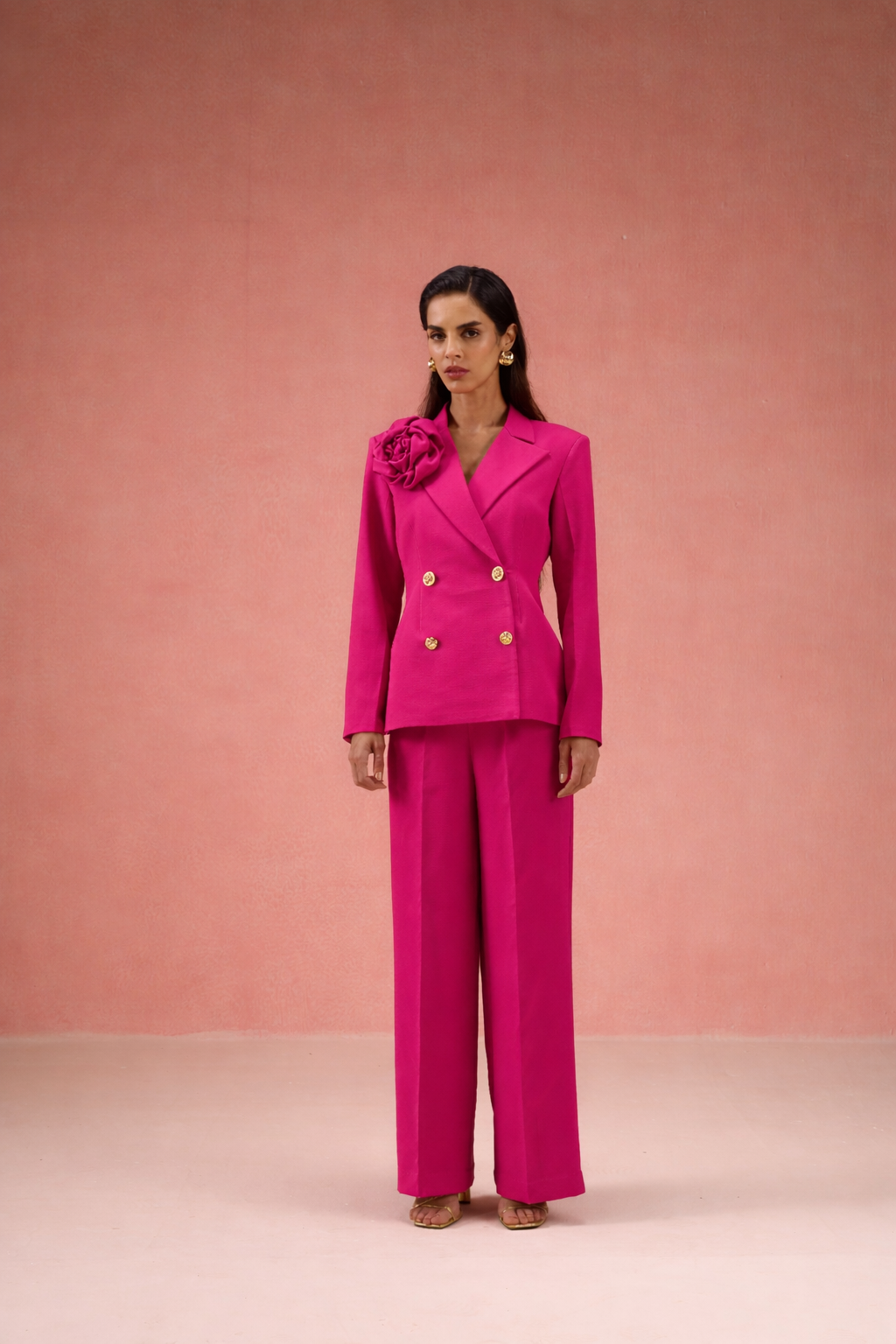 CYAN FLOWER BLAZER SET