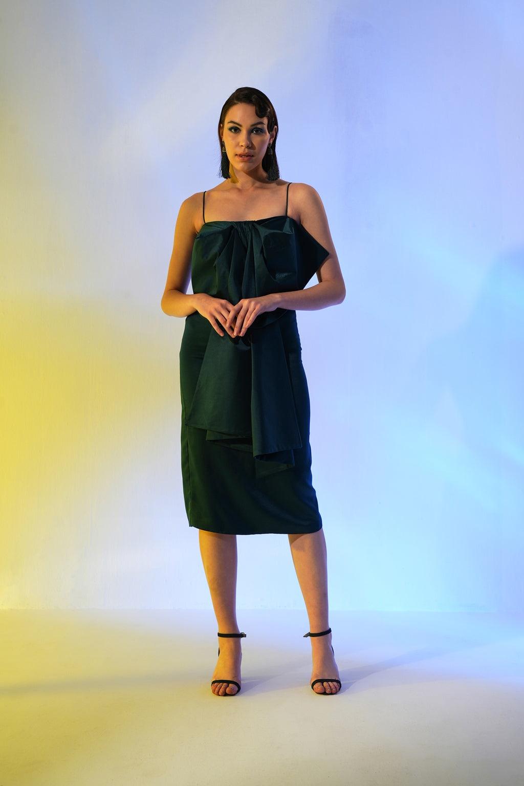TEAL BOW DRESS