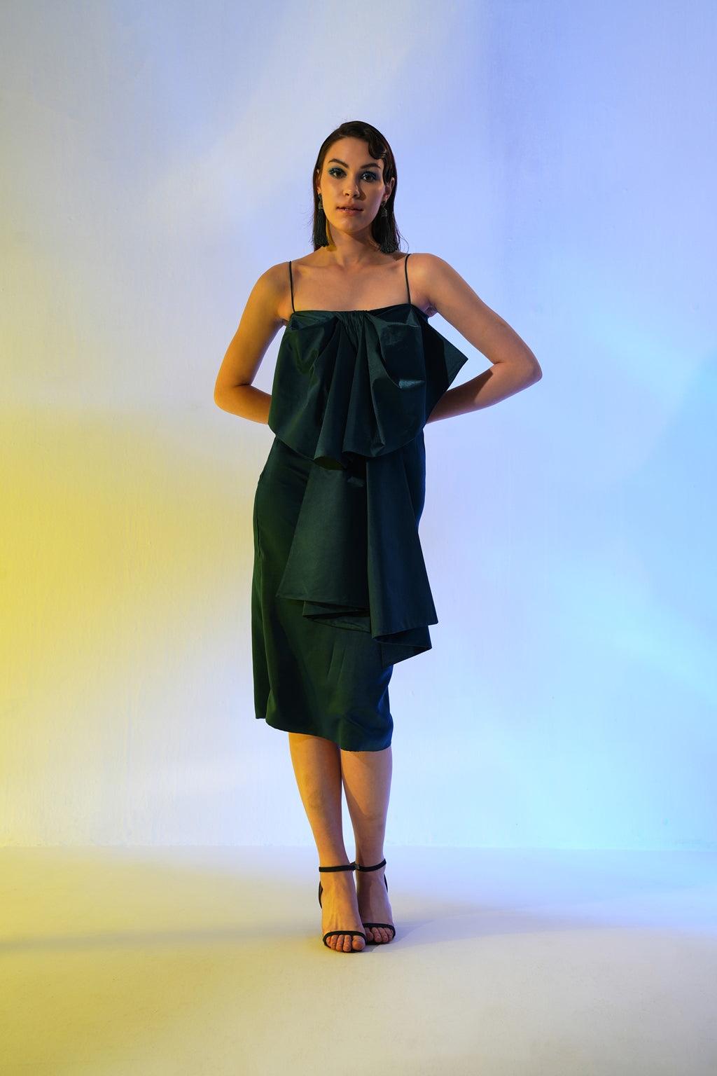 TEAL BOW DRESS