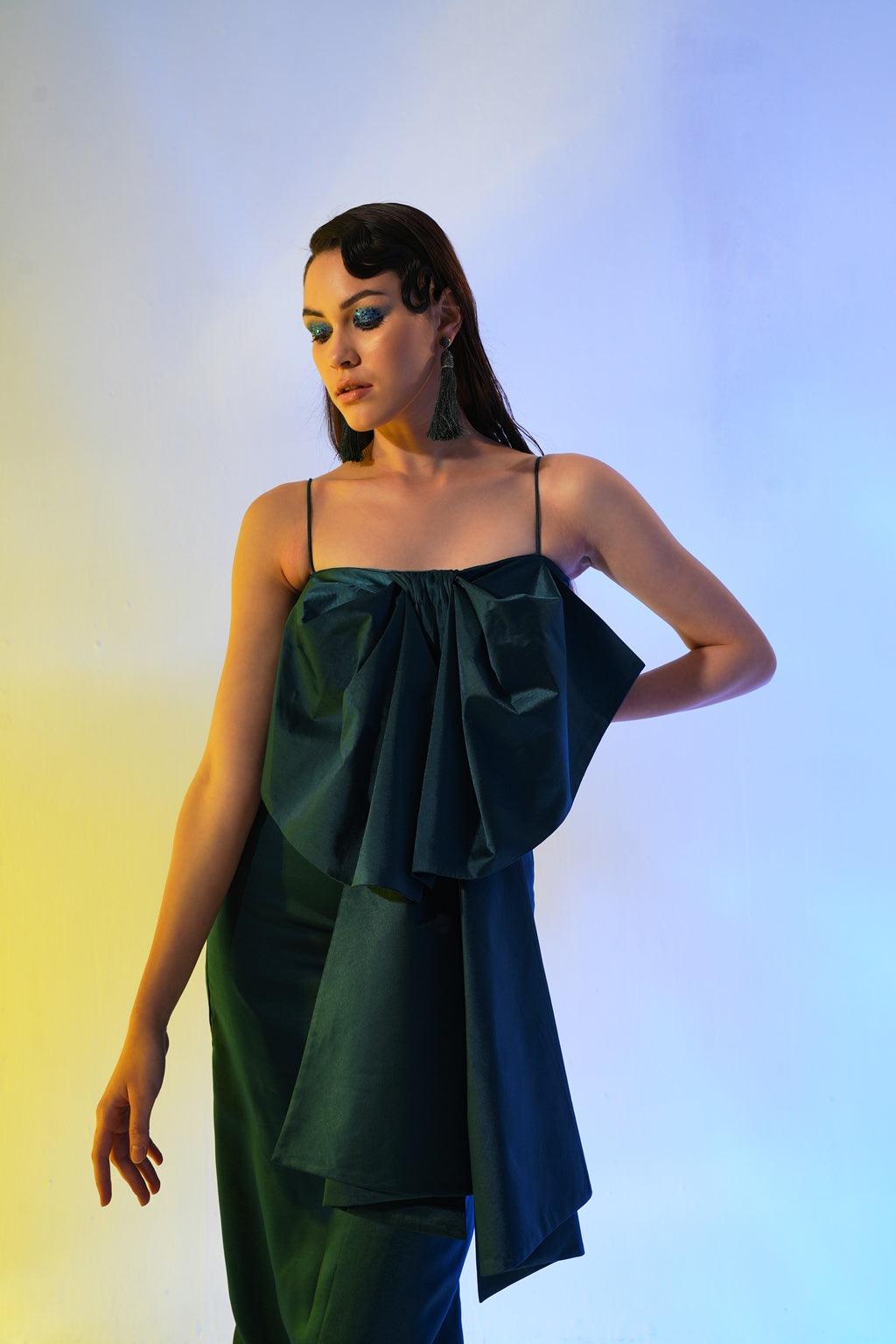 TEAL BOW DRESS