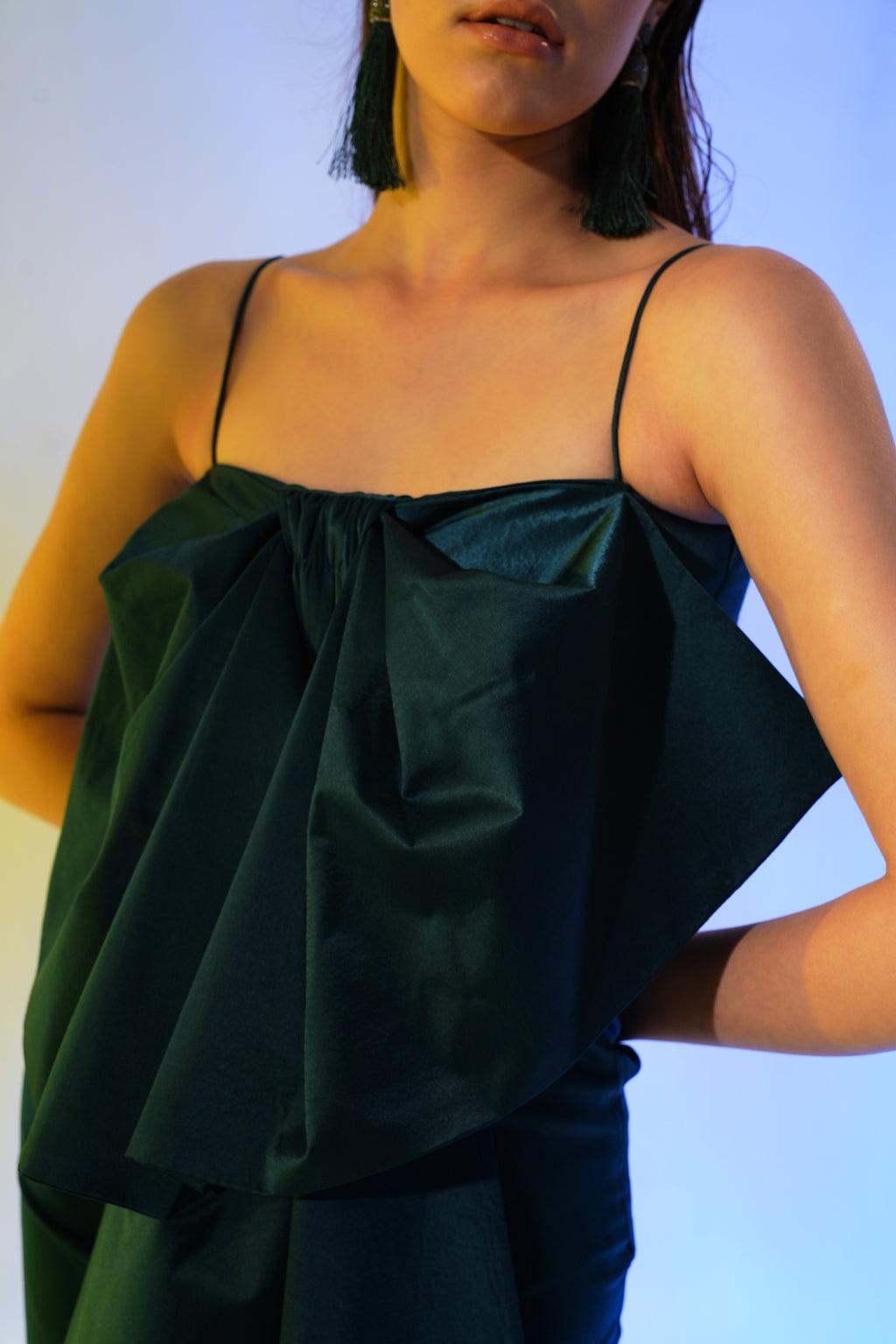 TEAL BOW DRESS