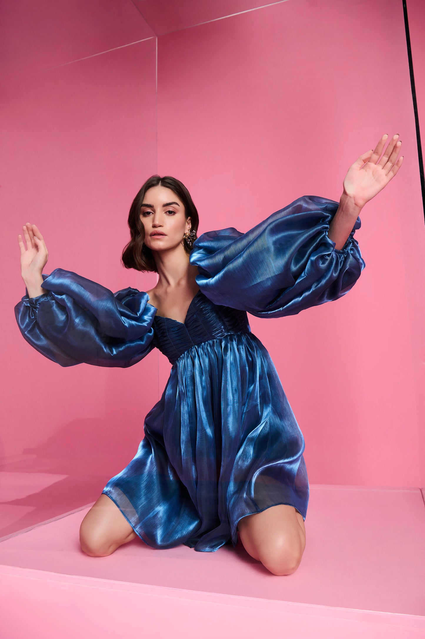 AZURE ORGANZA DRESS