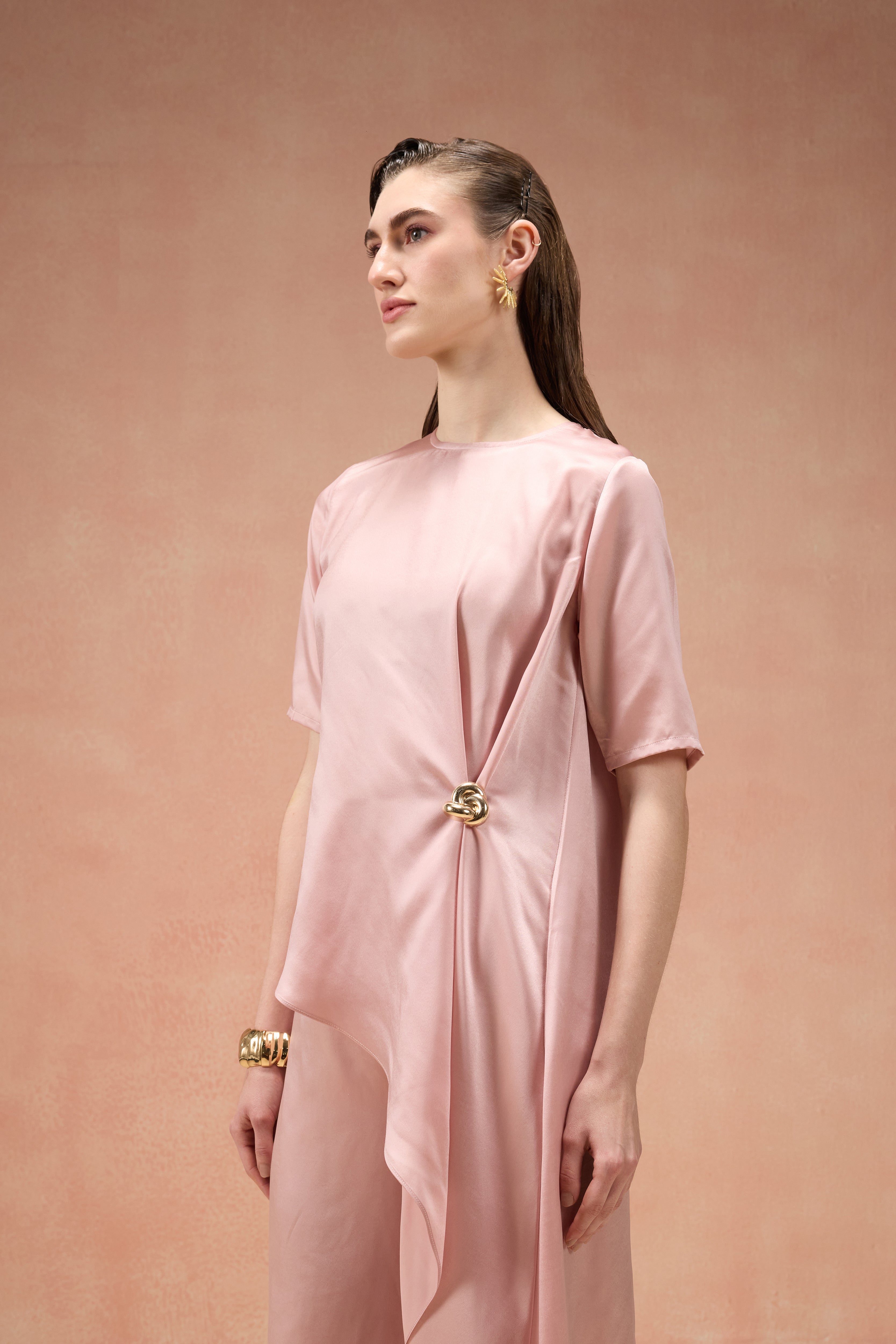 BLUSH PINK DRAPED CO-ORD SET