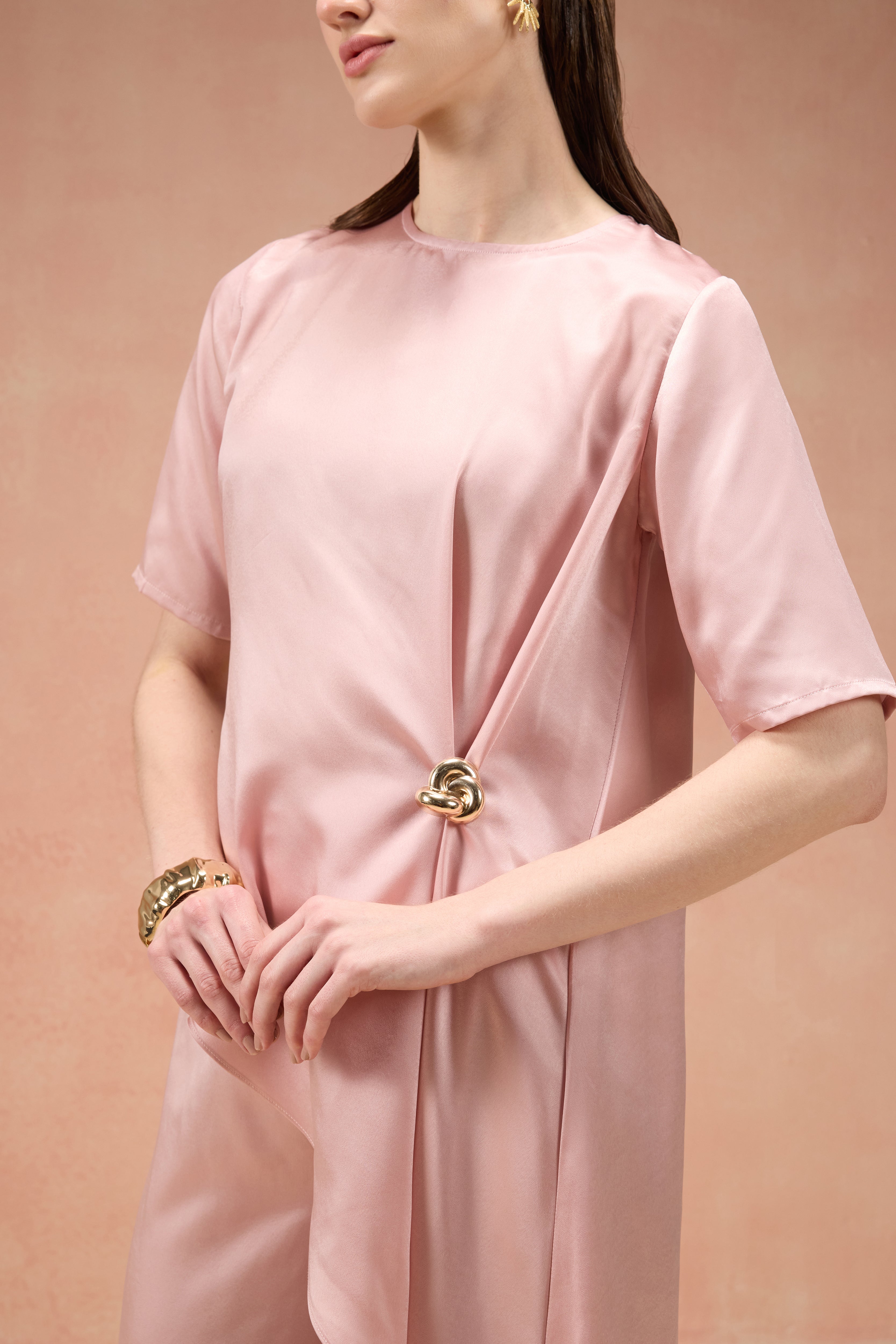 BLUSH PINK DRAPED CO-ORD SET