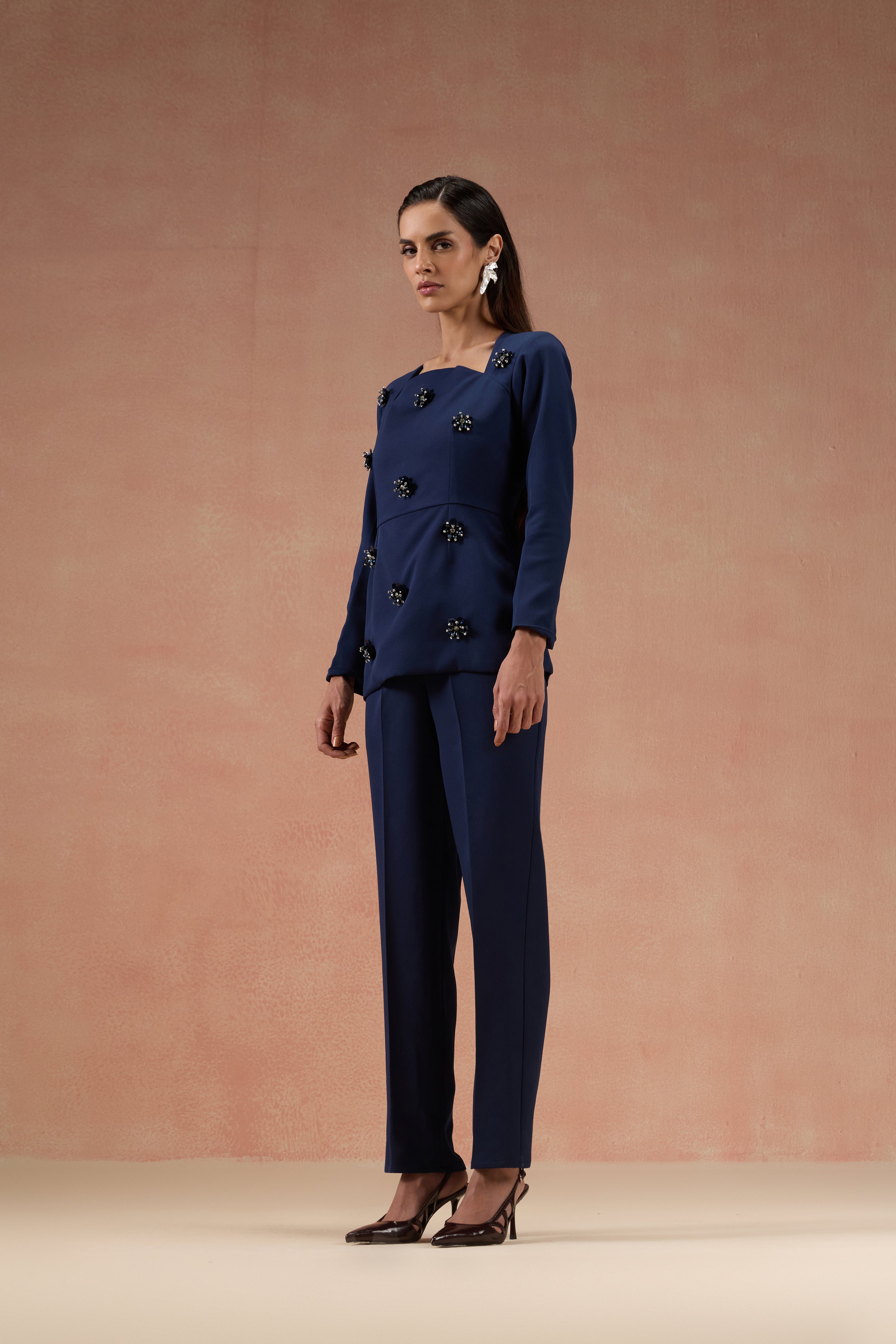 NAVY EMBELLISHED CO-ORD SET
