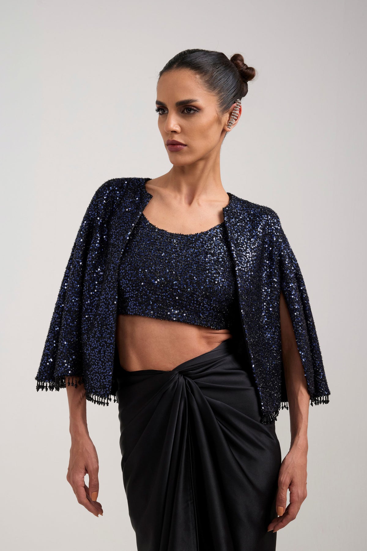 INK SEQUIN KNOTTED SKIRT SET