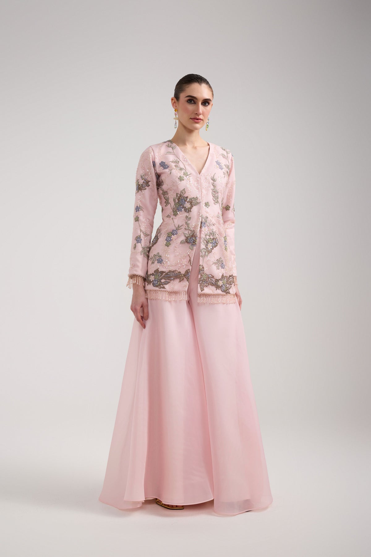 PINK EMBROIDERED SHARARA SET