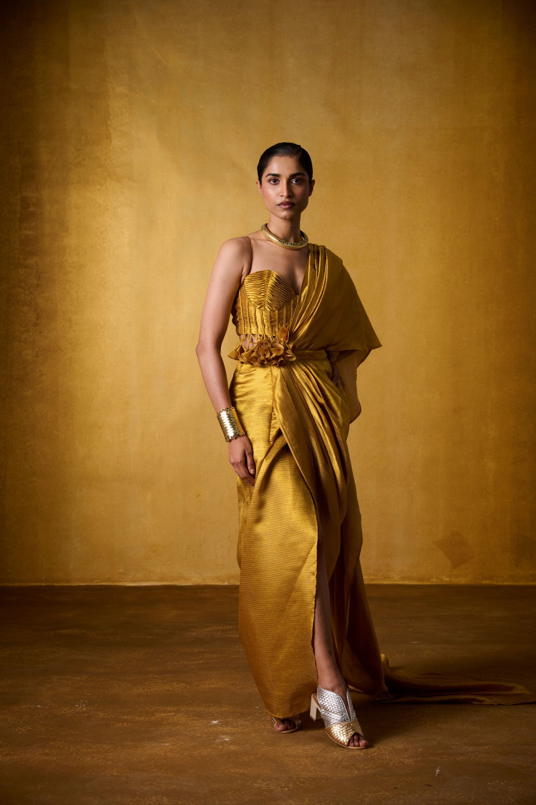OCHRE SAREE SET
