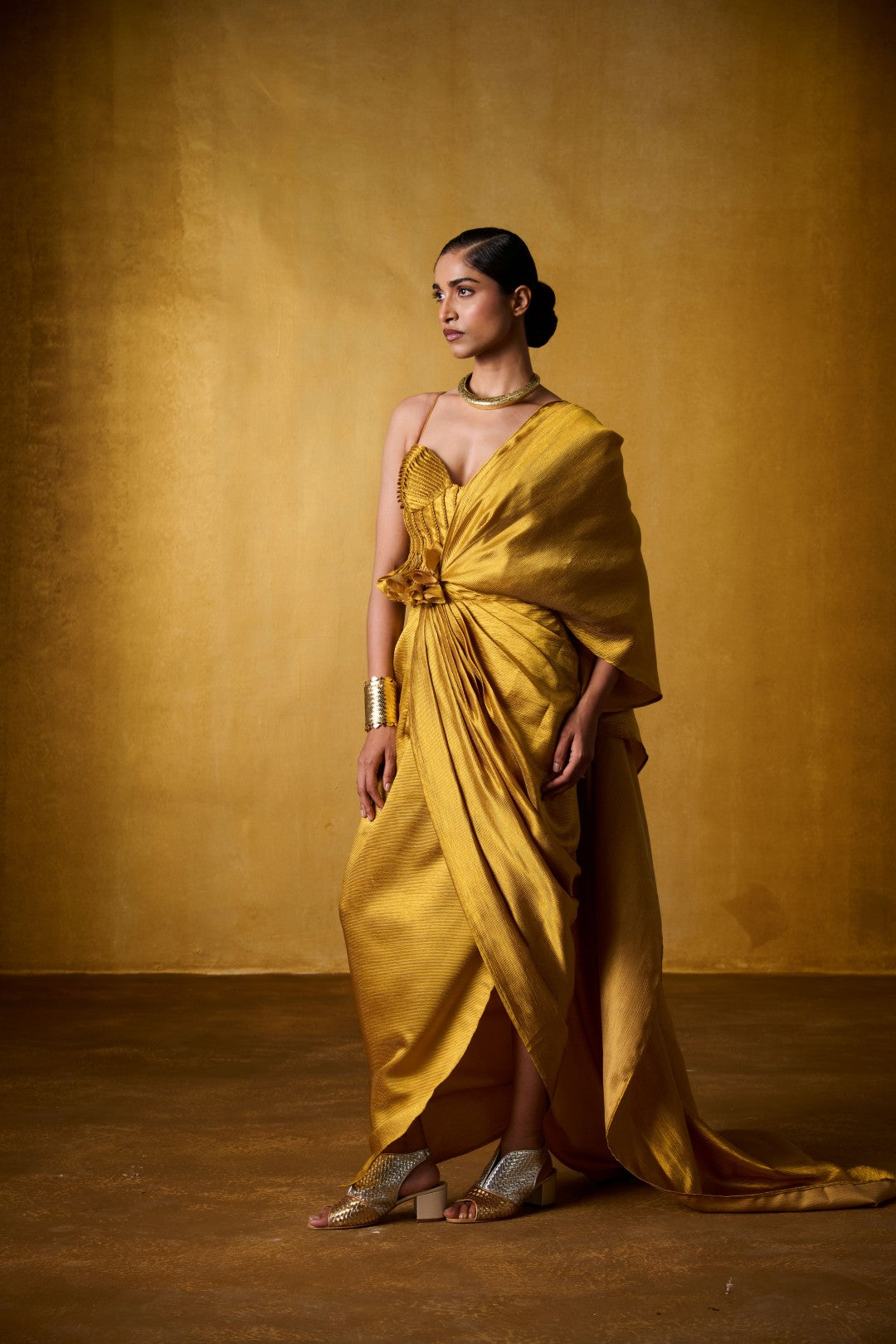 OCHRE SAREE SET