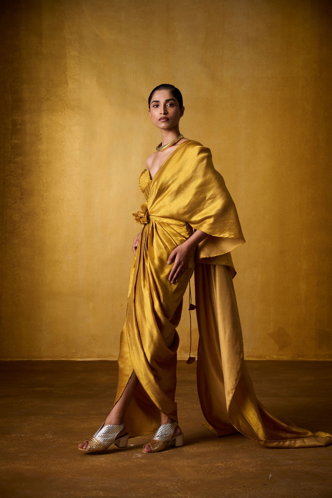 OCHRE SAREE SET