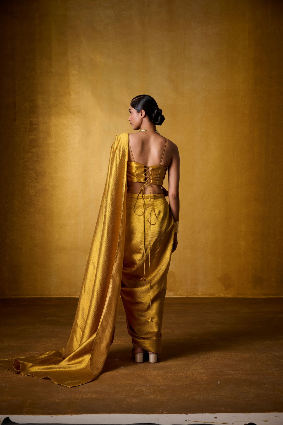 OCHRE SAREE SET