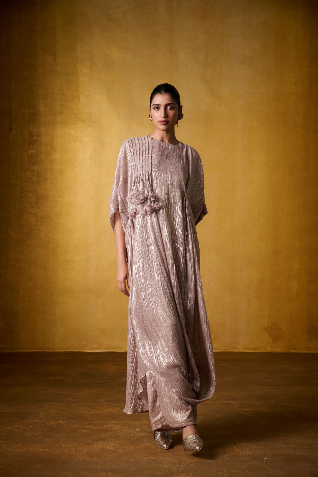 GOLDEN COWL KAFTAN SET