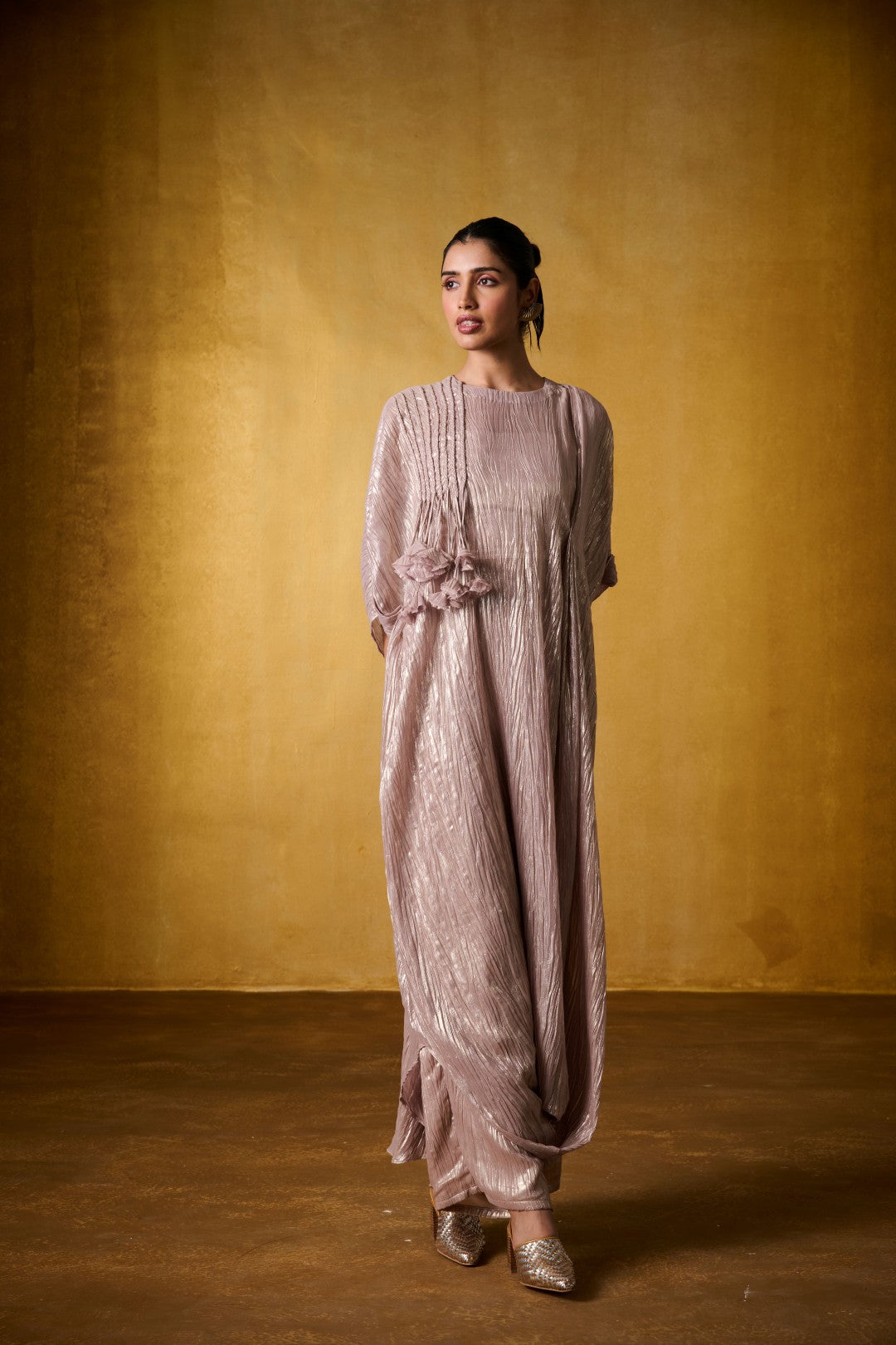 GOLDEN COWL KAFTAN SET