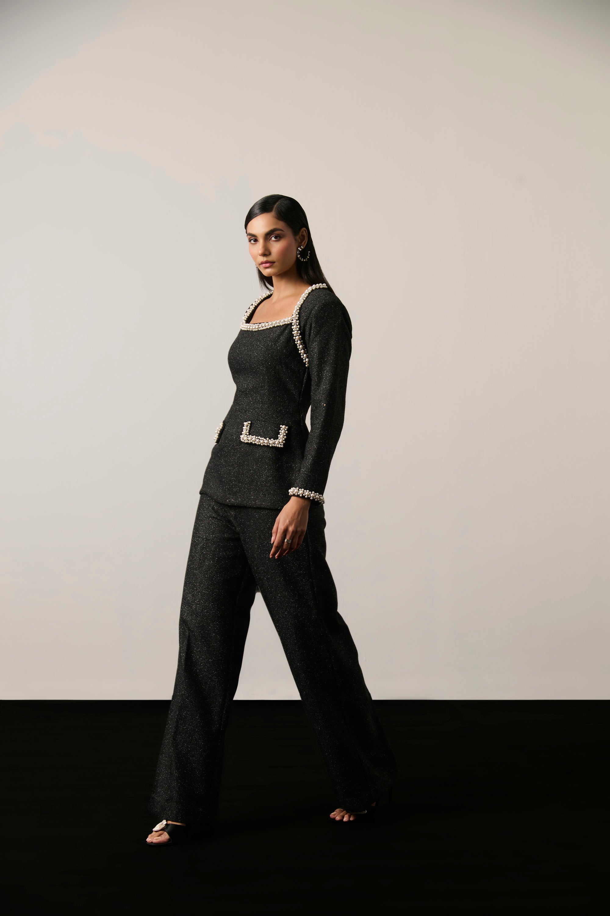 MELANGE PEARL EMBELLISHED CO-ORD SET