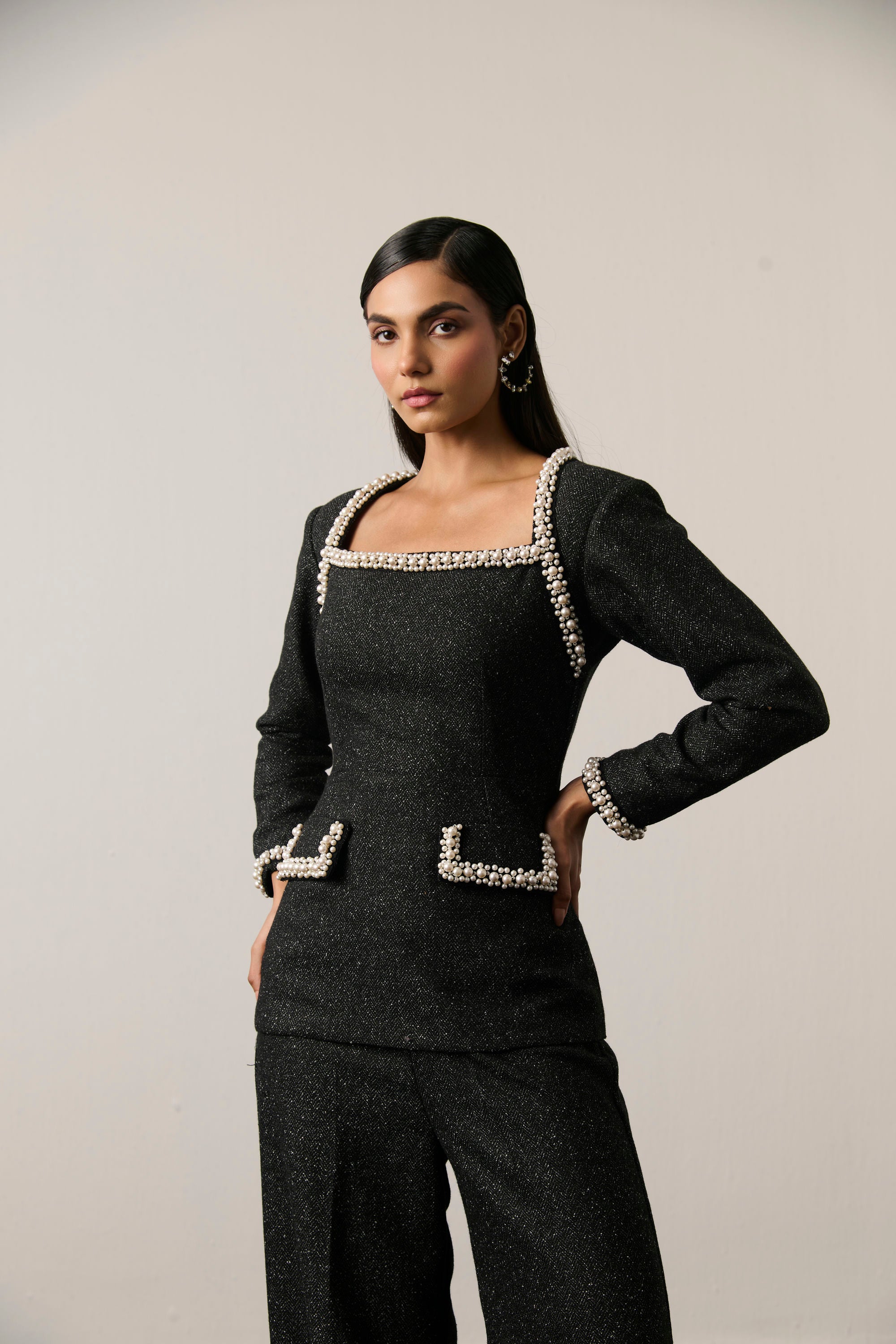 MELANGE PEARL EMBELLISHED CO-ORD SET