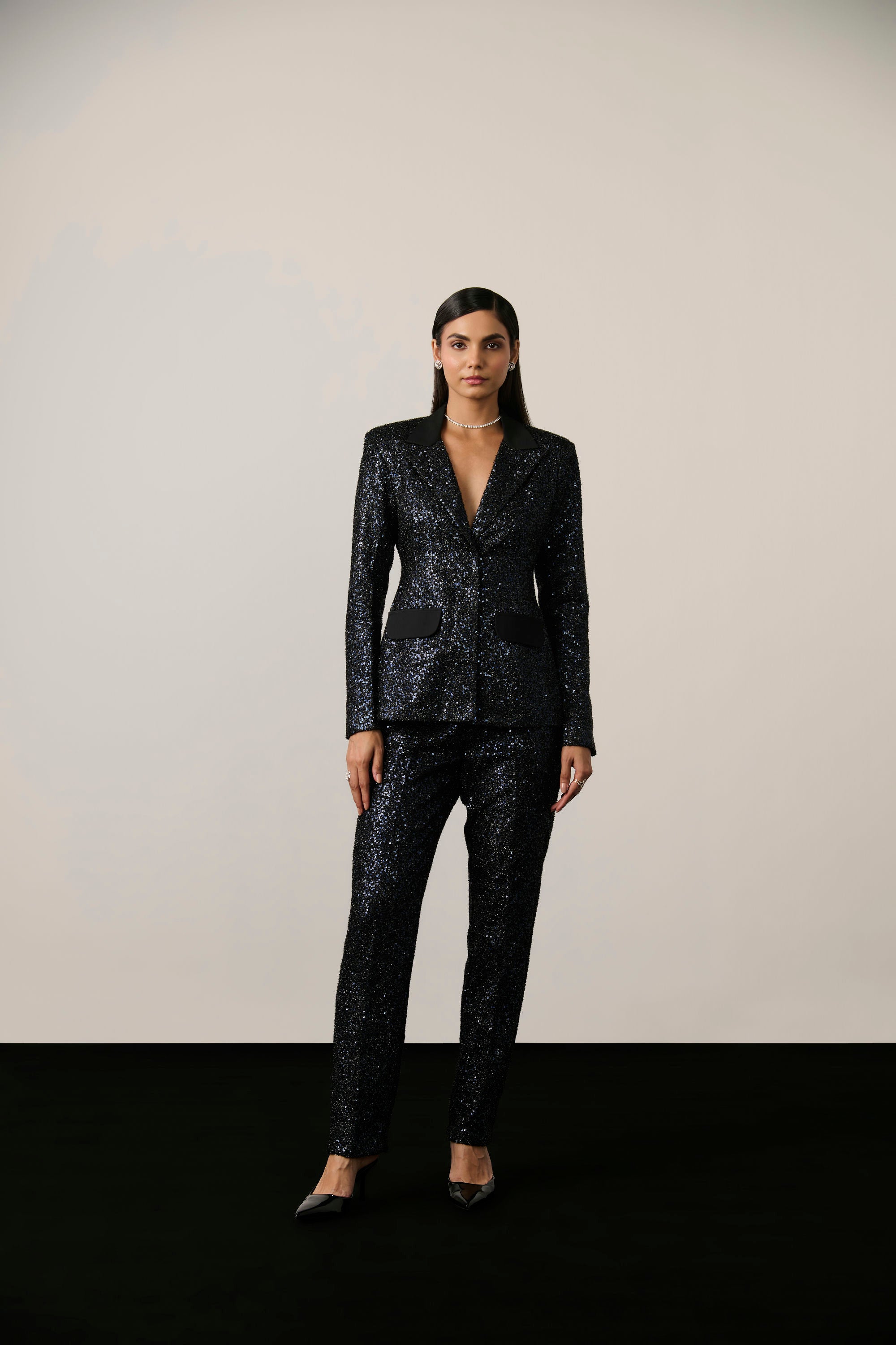 INK SEQUIN BLAZER SET