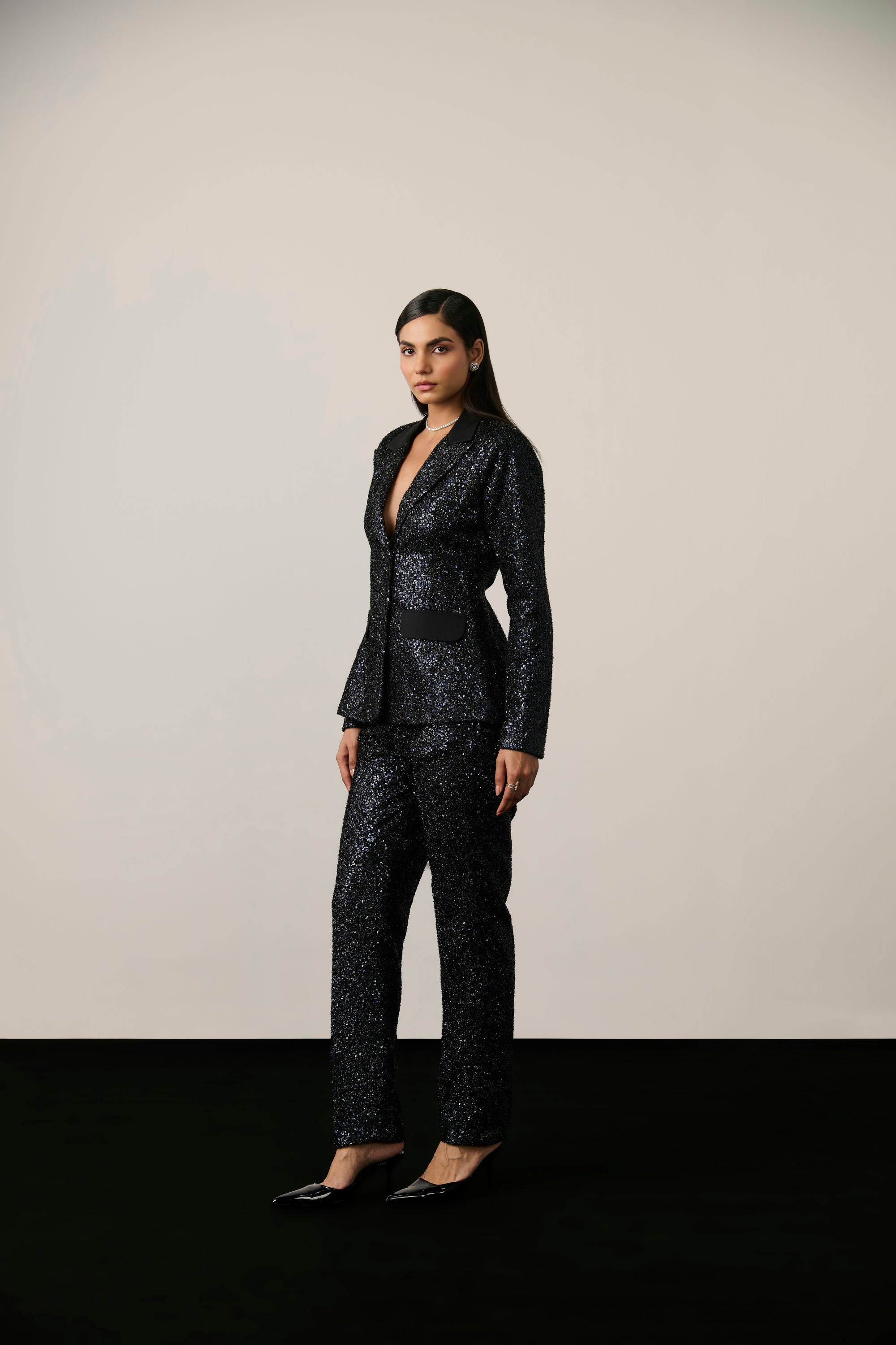 INK SEQUIN BLAZER SET