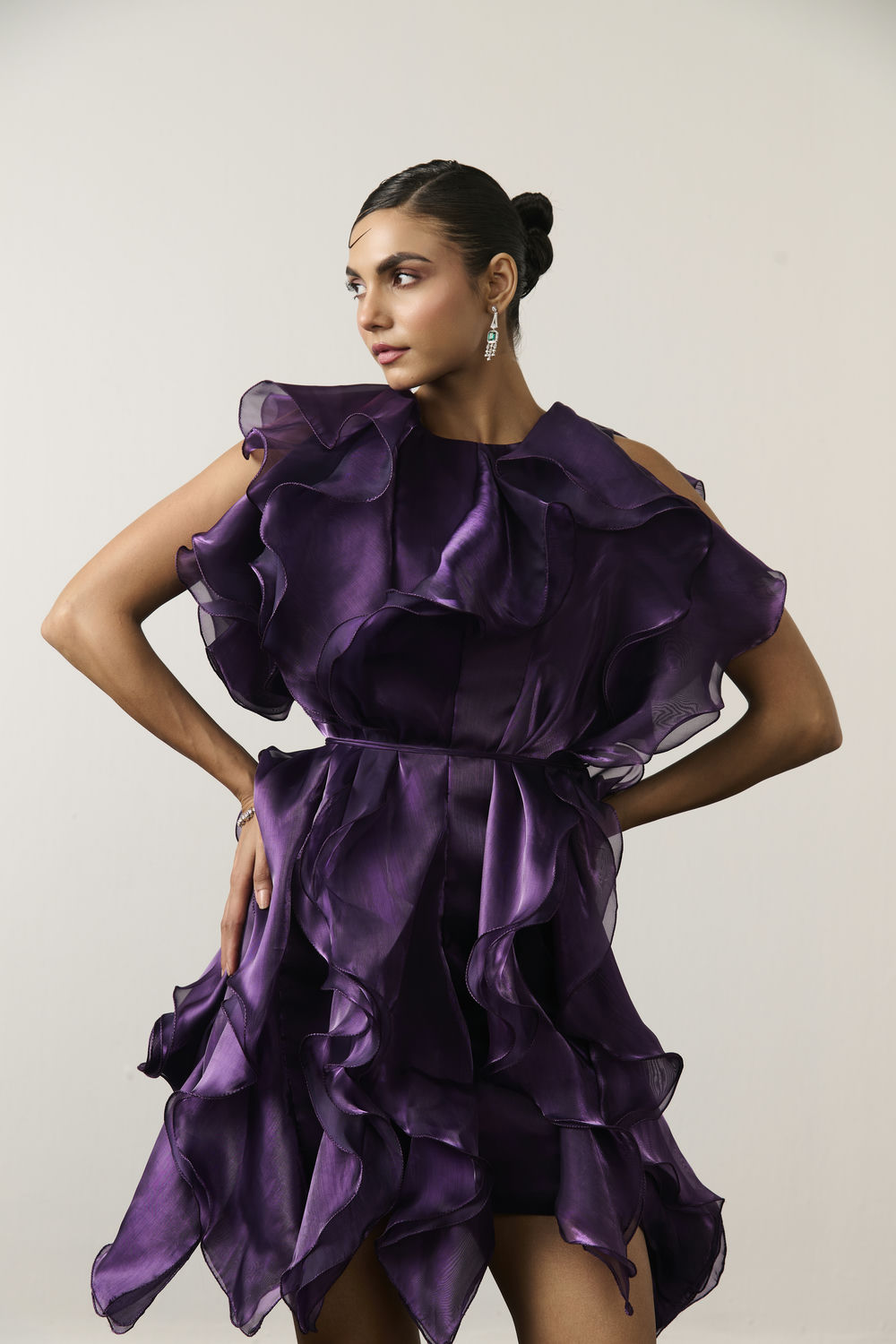 PURPLE FRILL DRESS