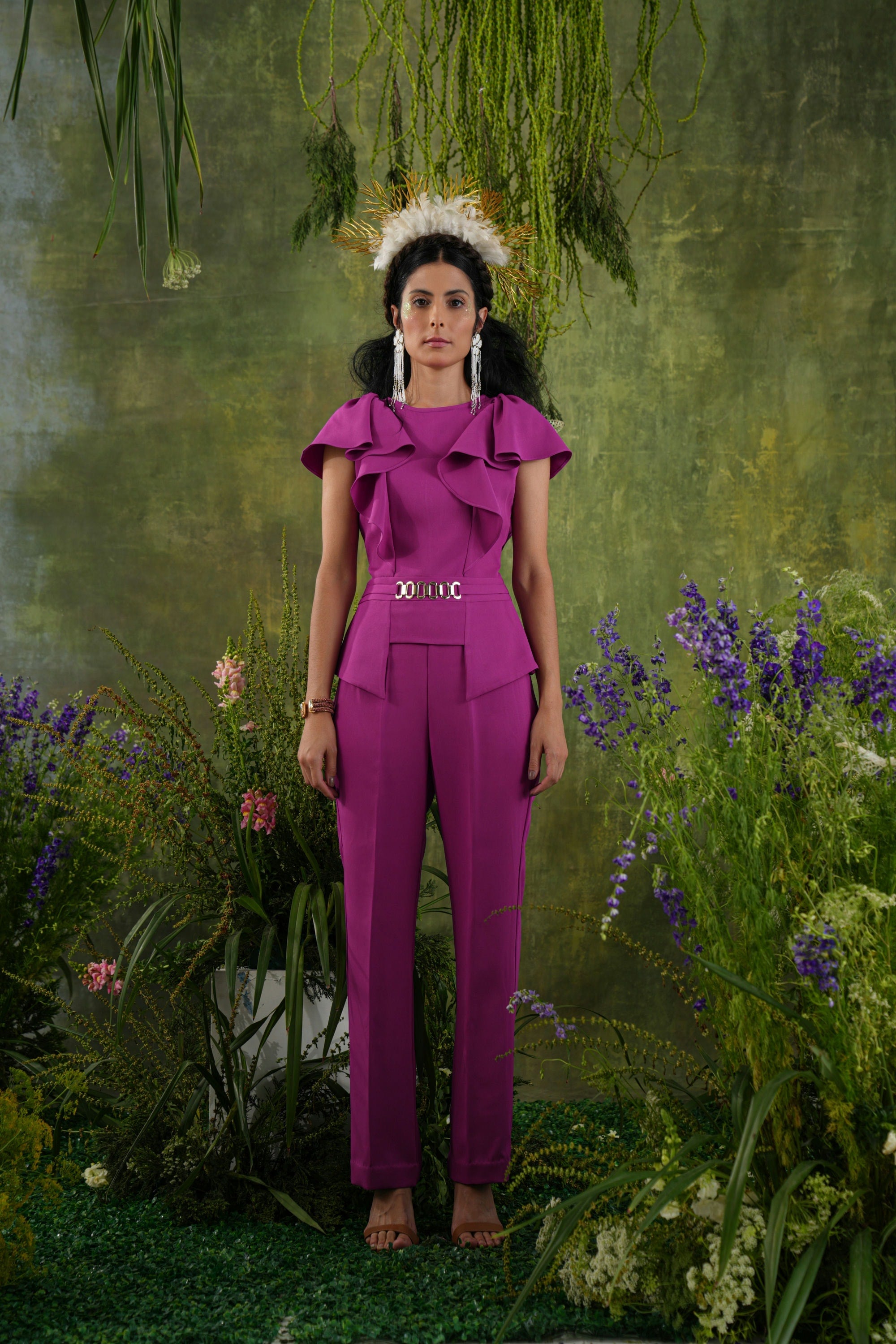 MAGENTA RUFFLE CO-ORD SET - SALE