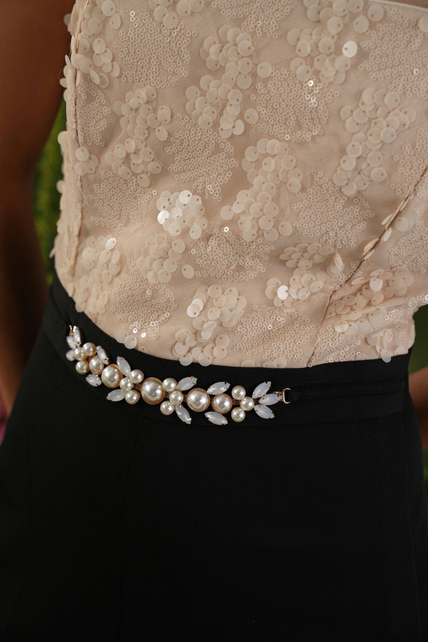 IVORY AND BLACK BOW JUMPSUIT - SALE