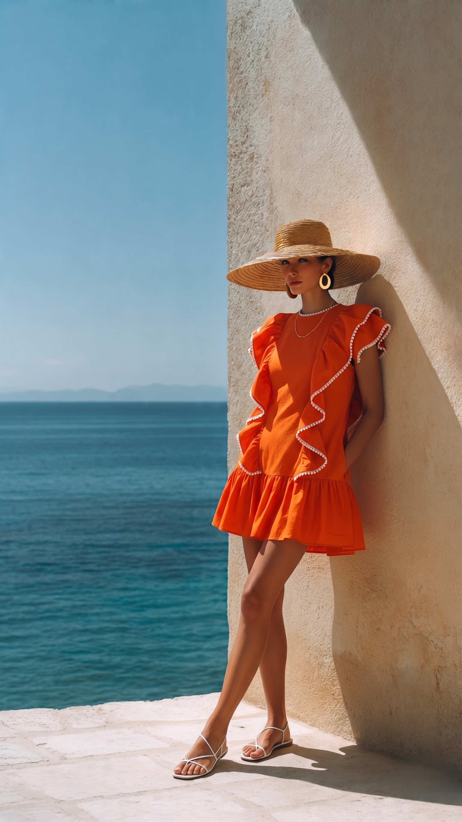 ORANGE RUFFLE DRESS