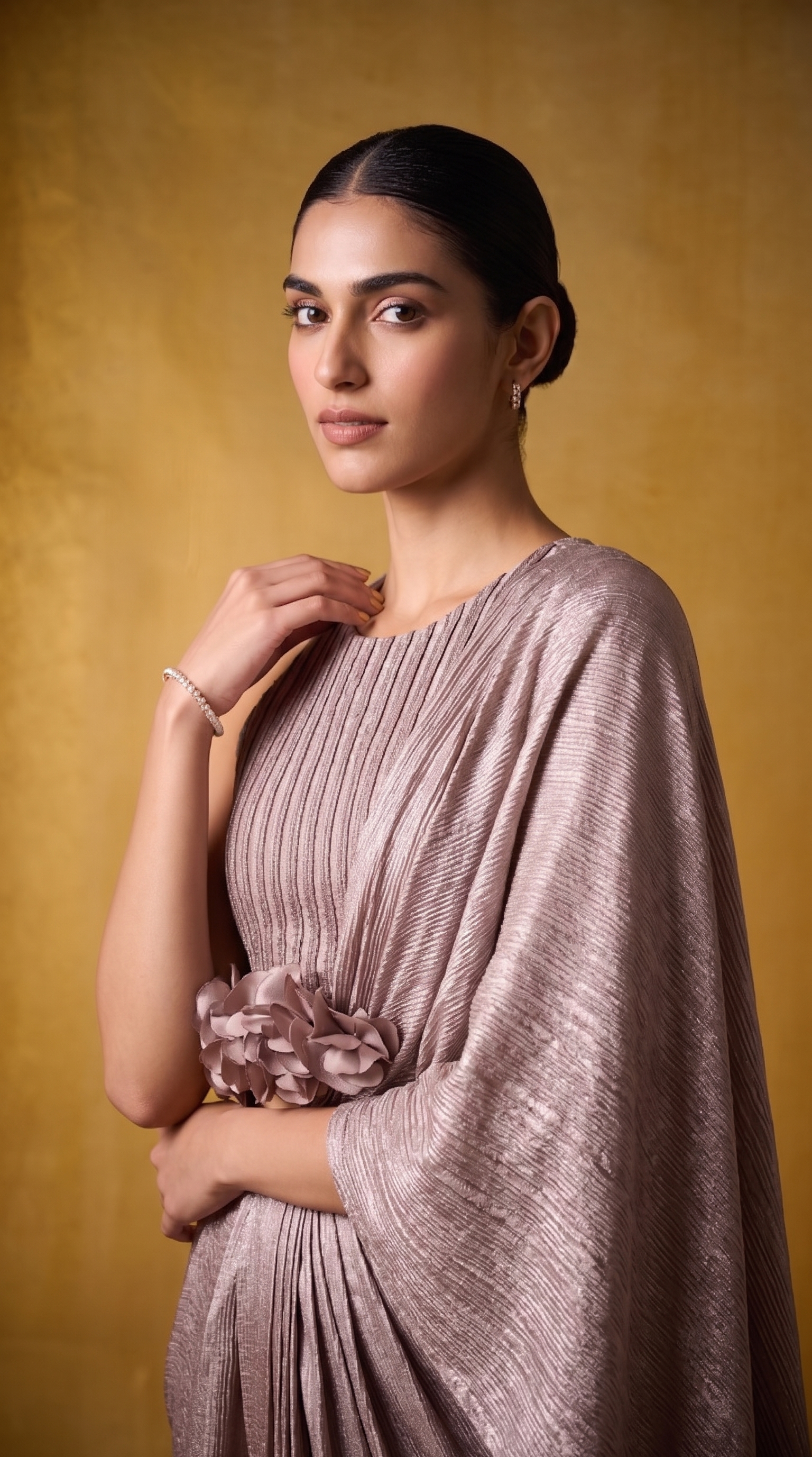 TAUPE SAREE SET