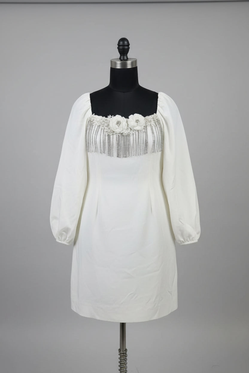 IVORY EMBELLISHED SHEATH DRESS - SALE