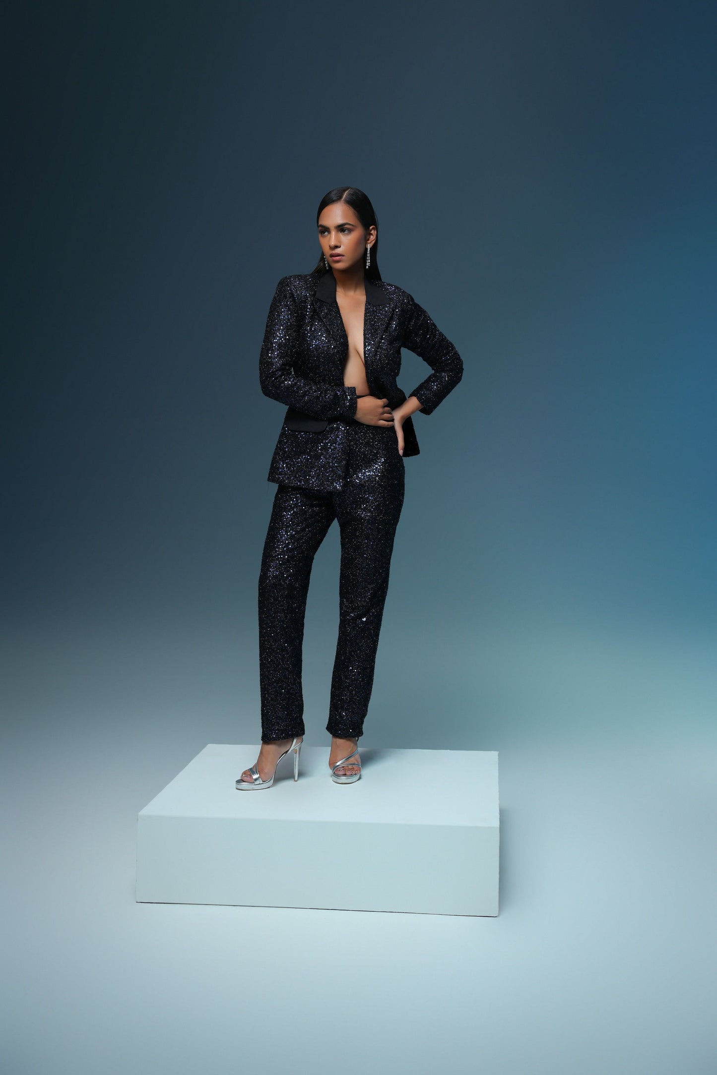 INK SEQUIN BLAZER SET