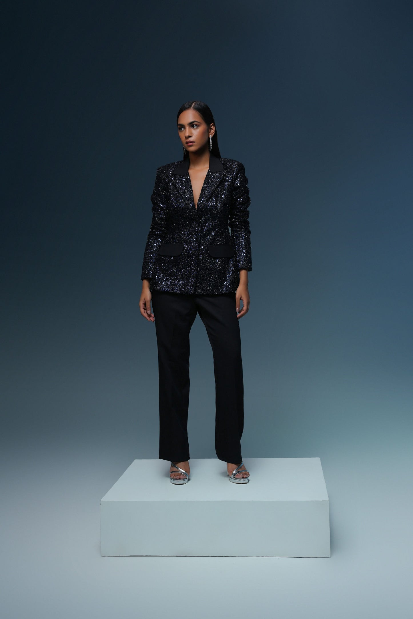 INK SEQUIN BLAZER SET