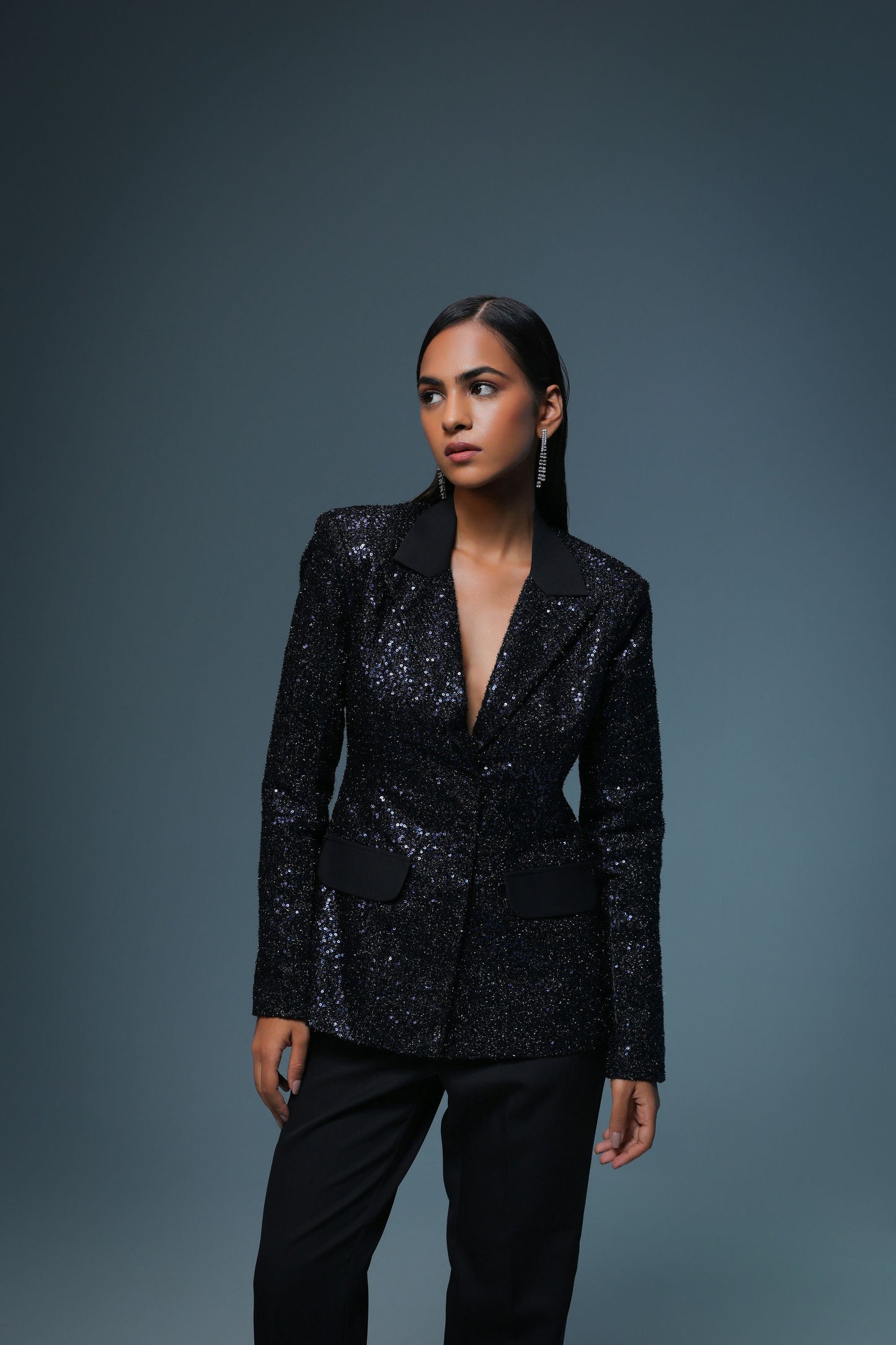 INK SEQUIN BLAZER SET
