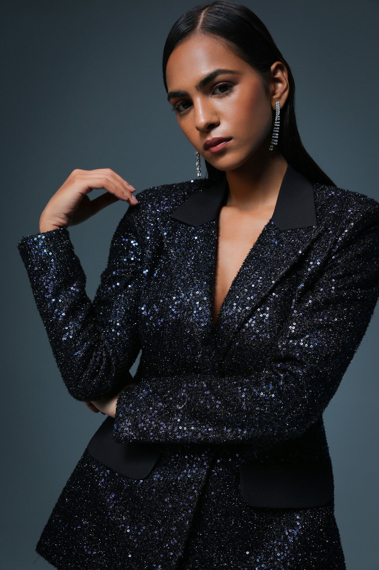 INK SEQUIN BLAZER SET