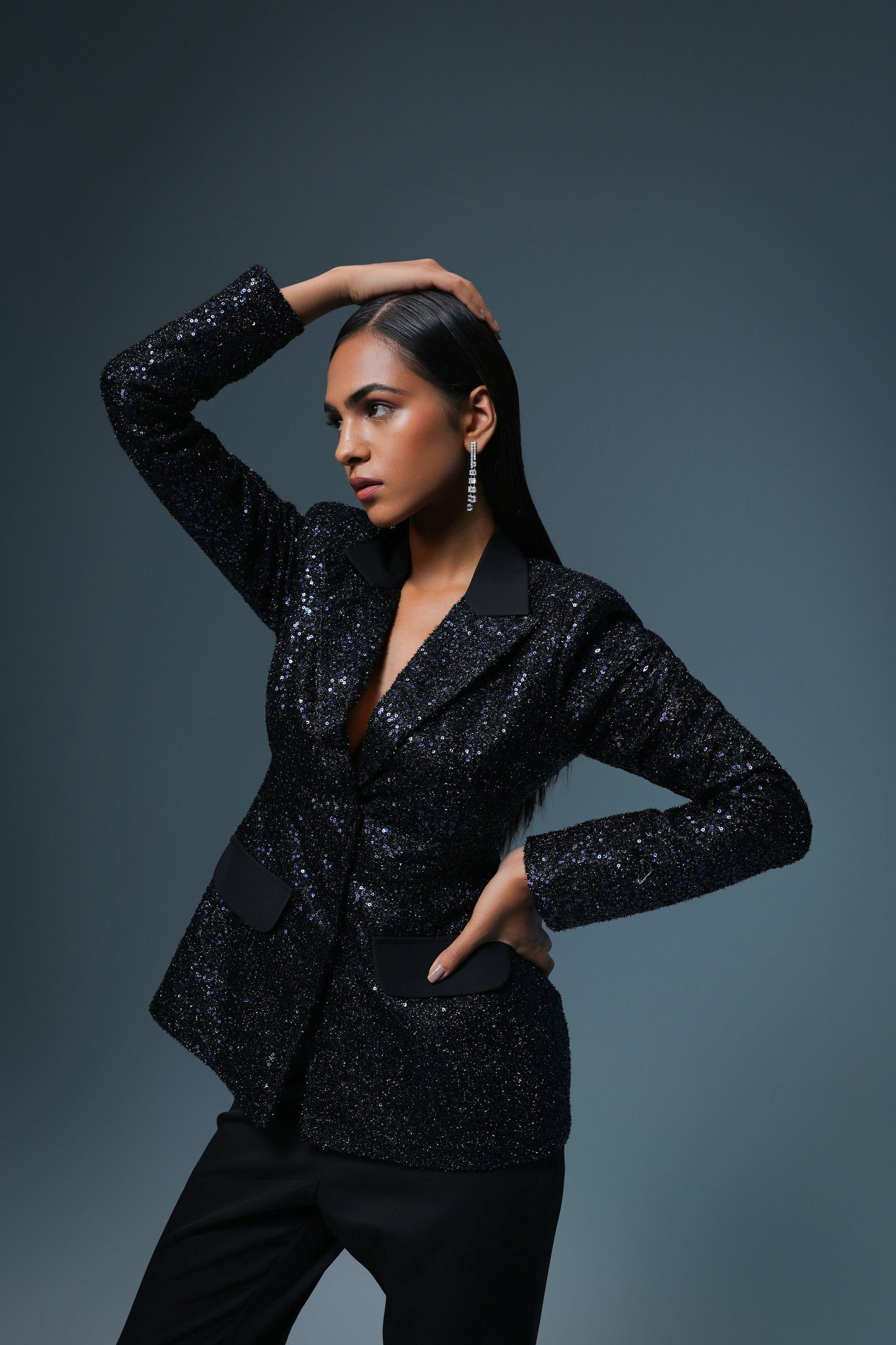 INK SEQUIN BLAZER SET