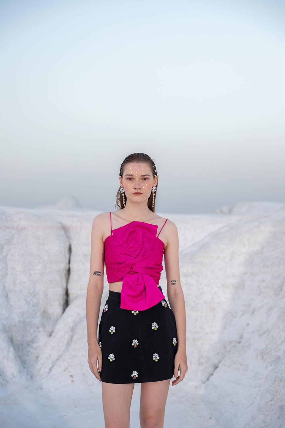 FUSCHIA PINK KNOT TOP - LabelIris