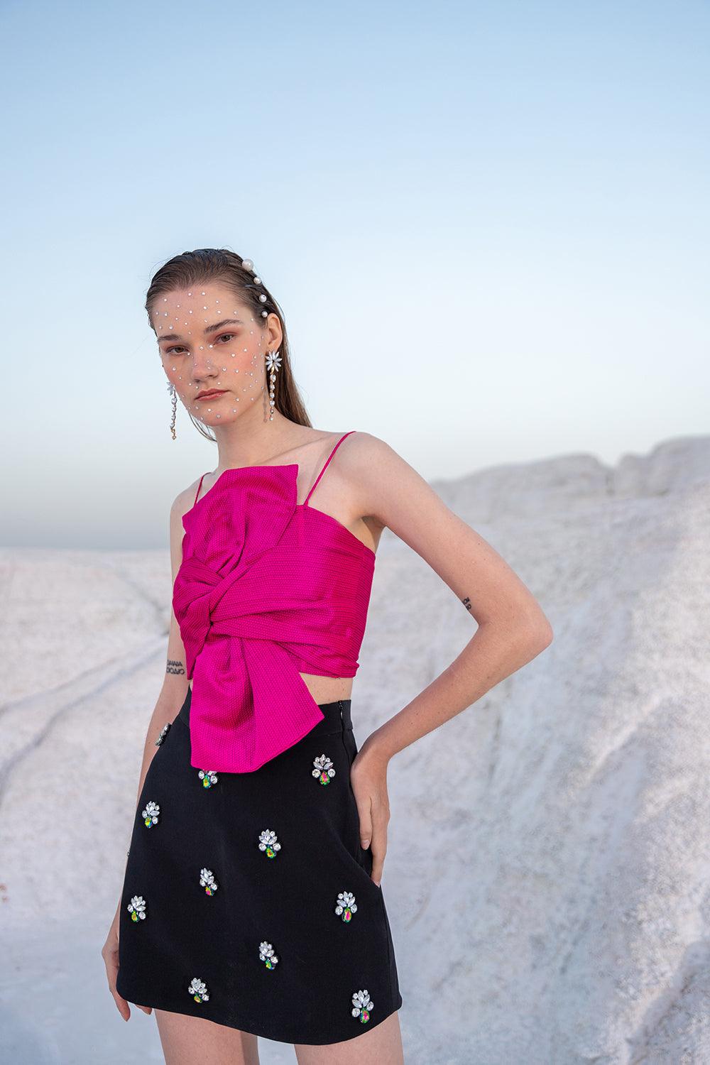 FUSCHIA PINK KNOT TOP - LabelIris