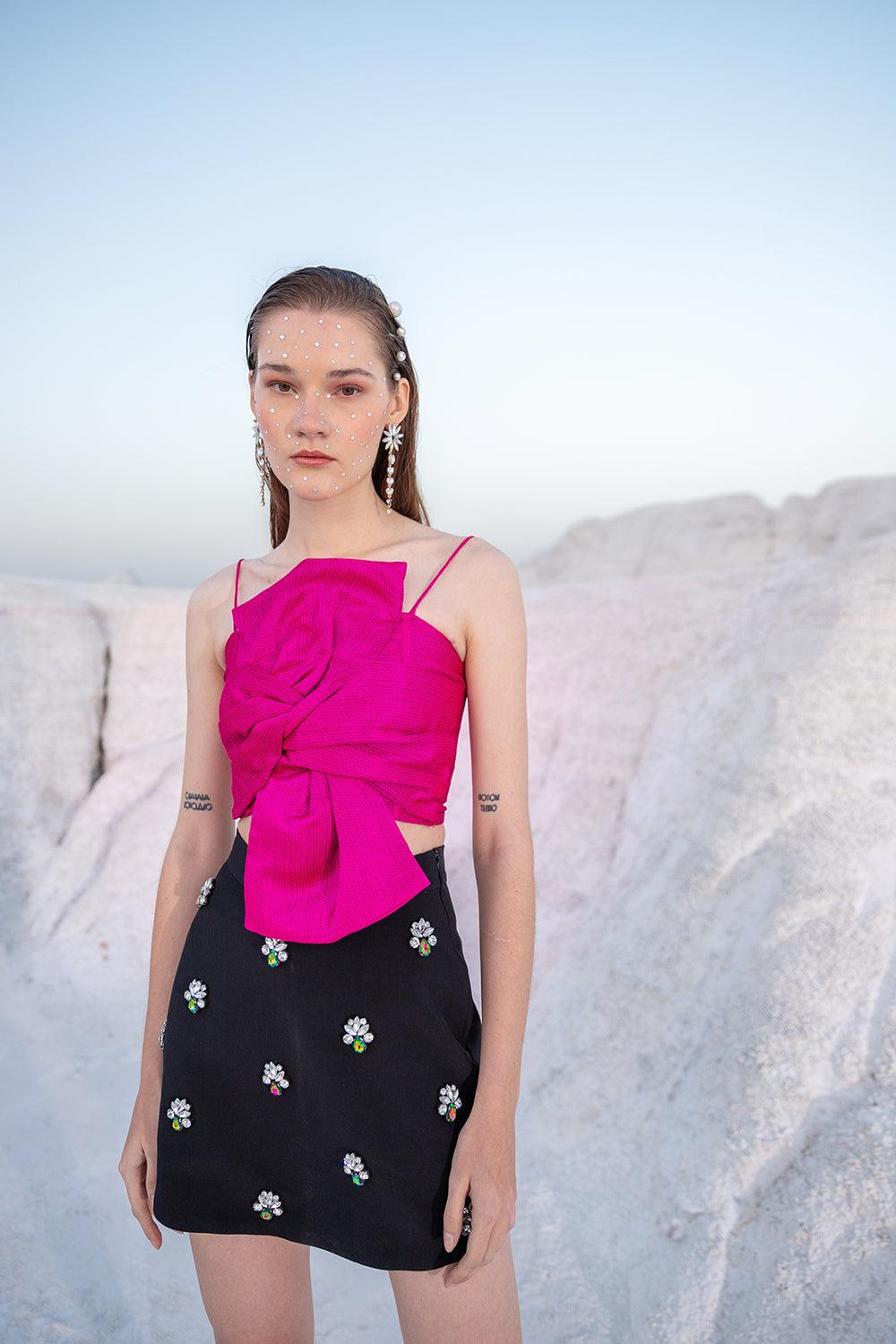 FUSCHIA PINK KNOT TOP - LabelIris