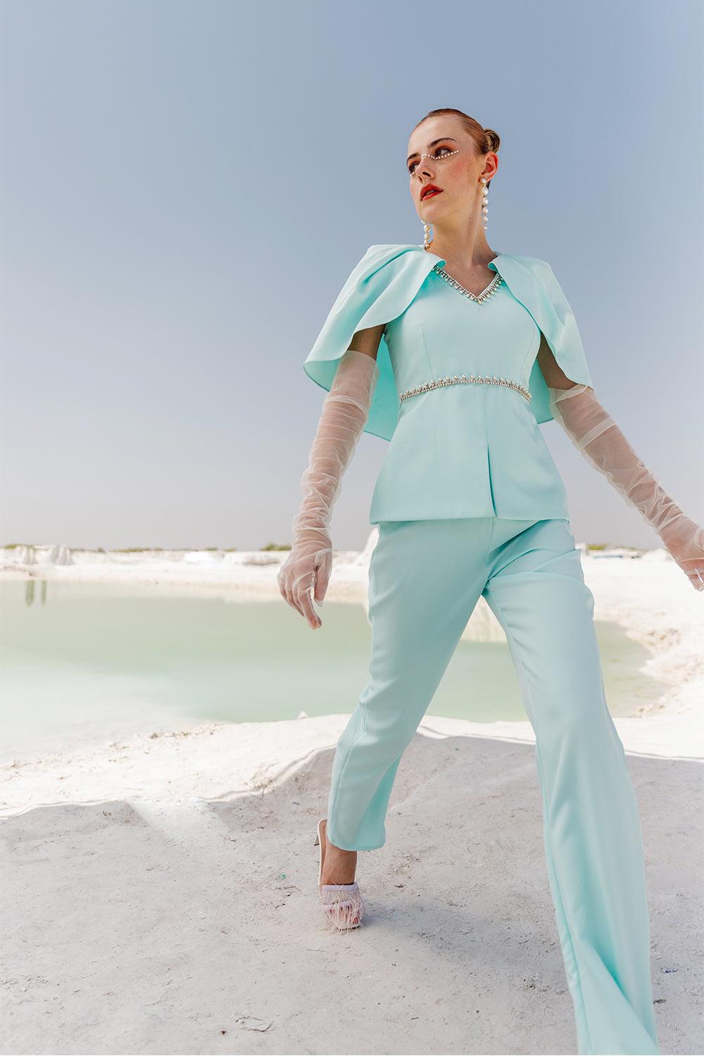 MINT CAPE CO-ORD SET - LabelIris