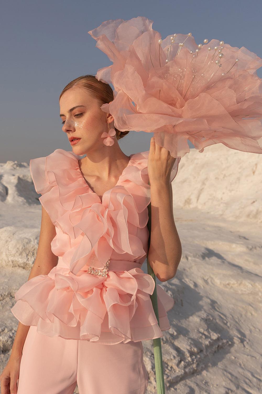 BLUSH ORGANZA CO-ORD SET - LabelIris