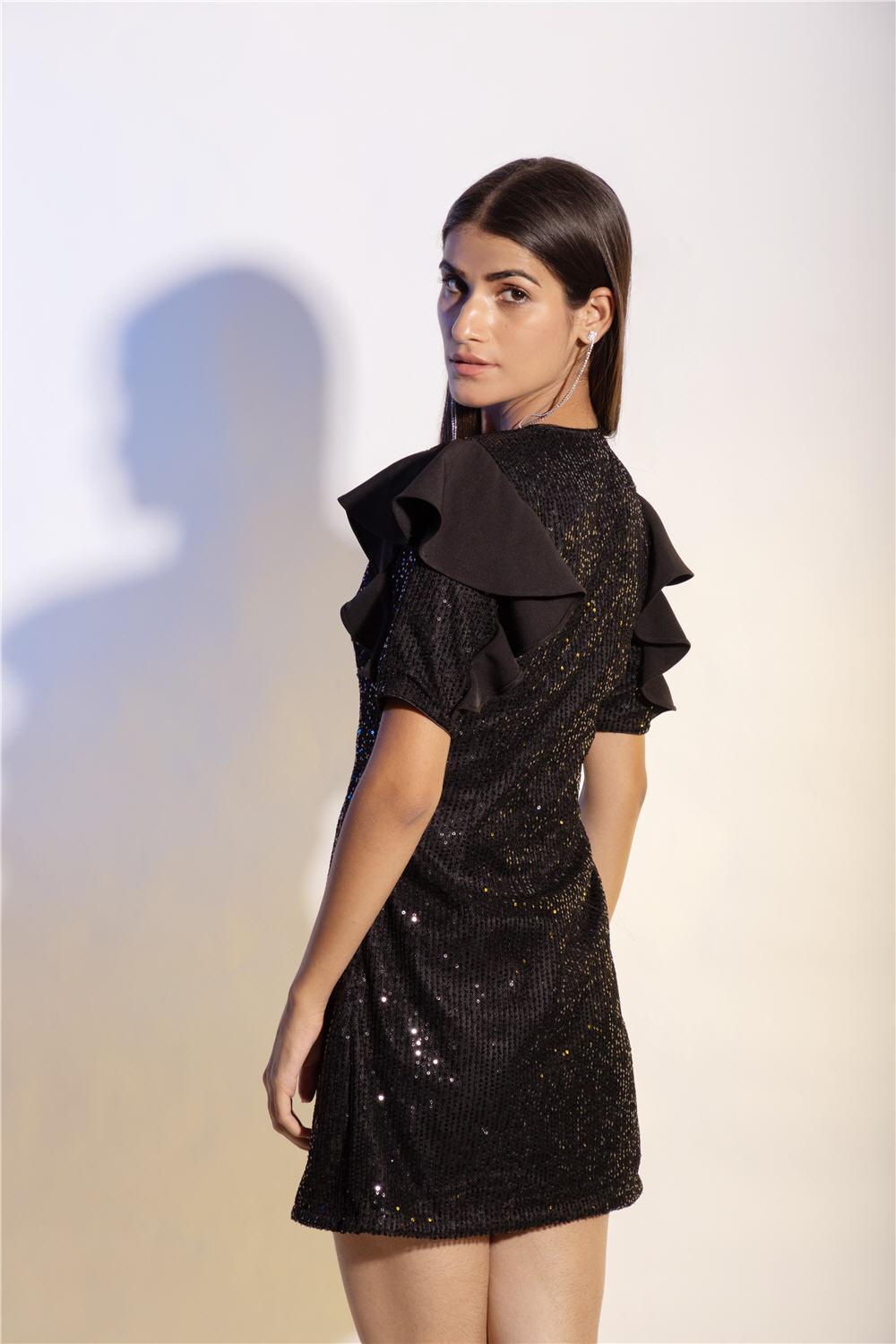 BLACK SEQUIN DRESS - LabelIris