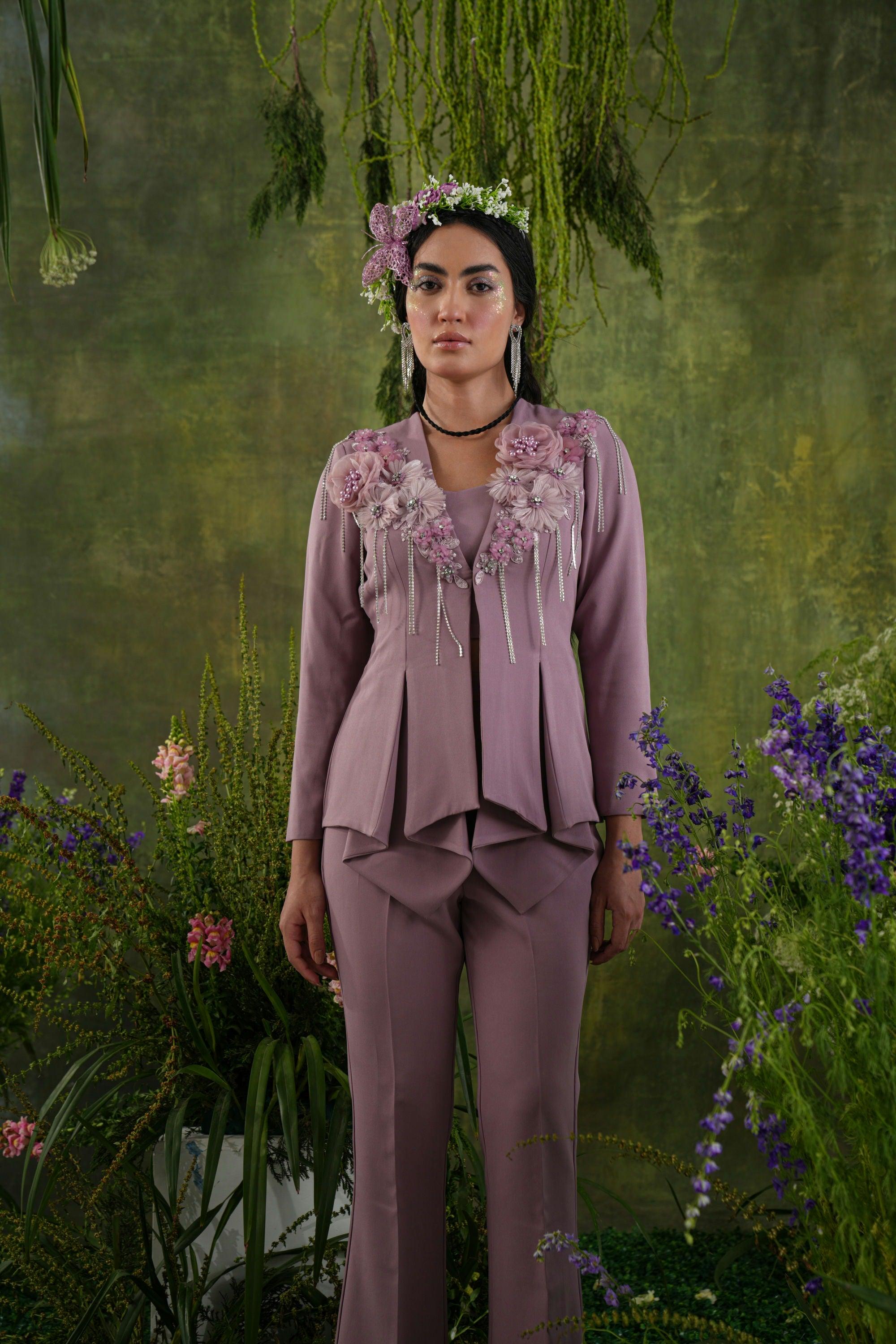 MAUVE EMBELLISHED CO-ORD SET