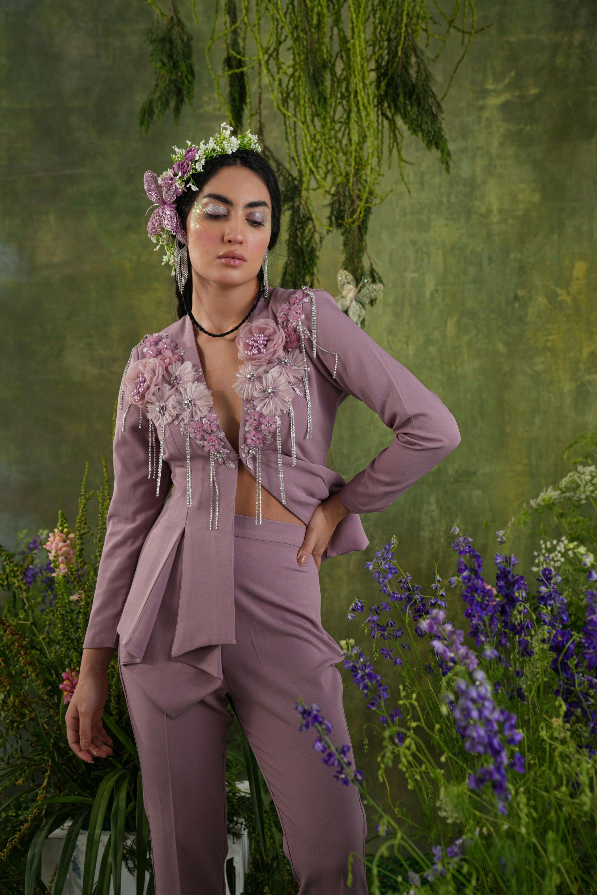 MAUVE EMBELLISHED CO-ORD SET