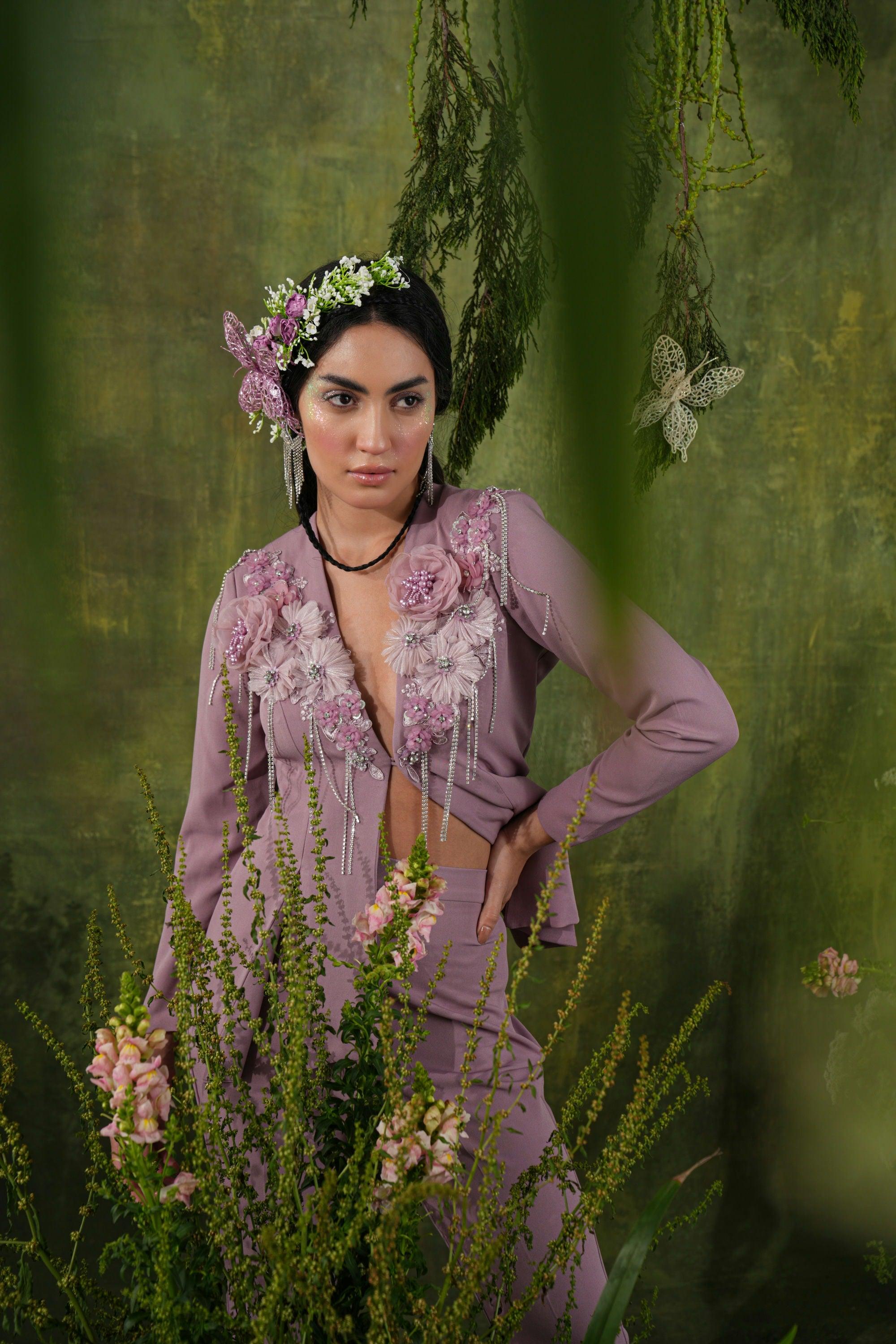 MAUVE EMBELLISHED CO-ORD SET