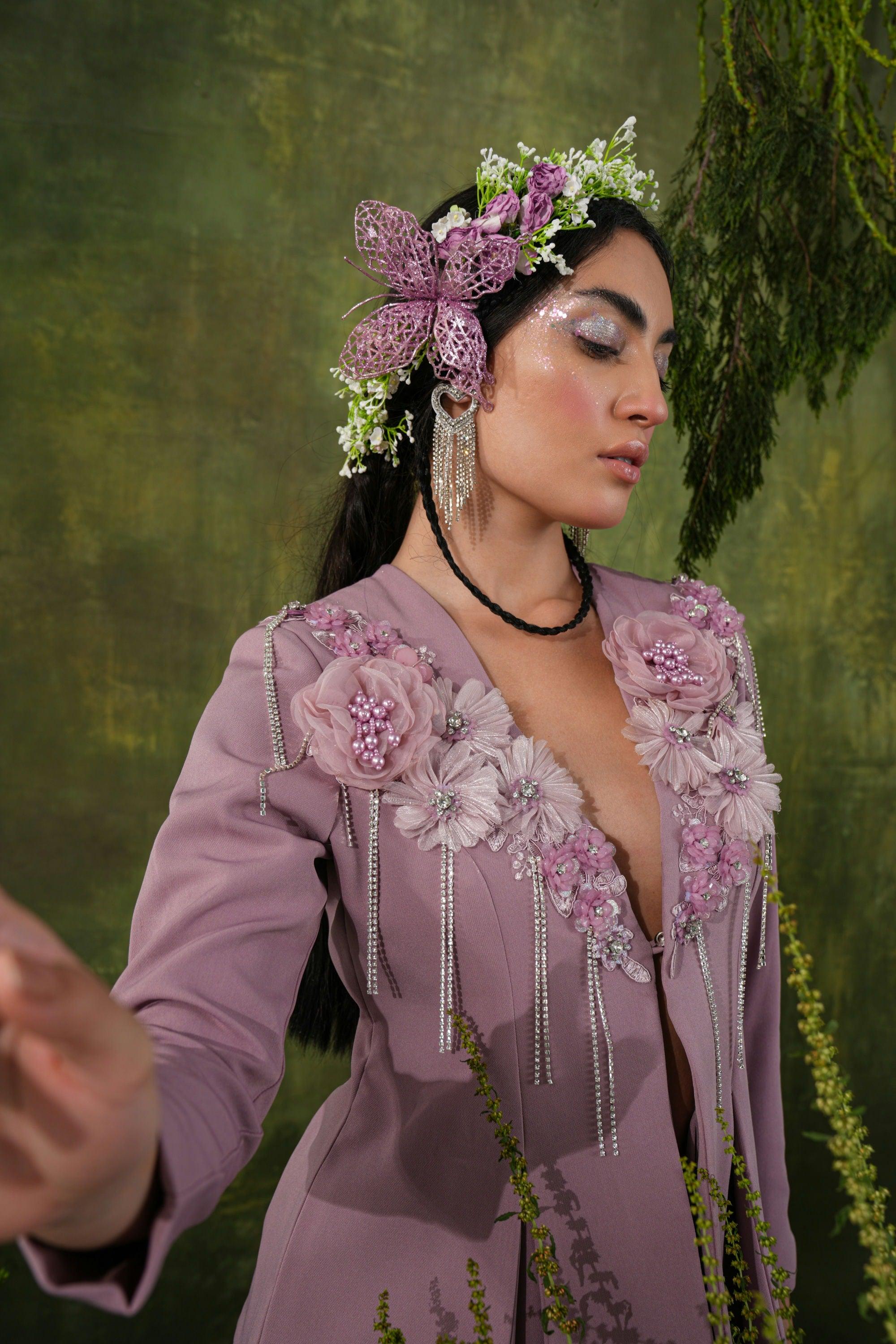MAUVE EMBELLISHED CO-ORD SET
