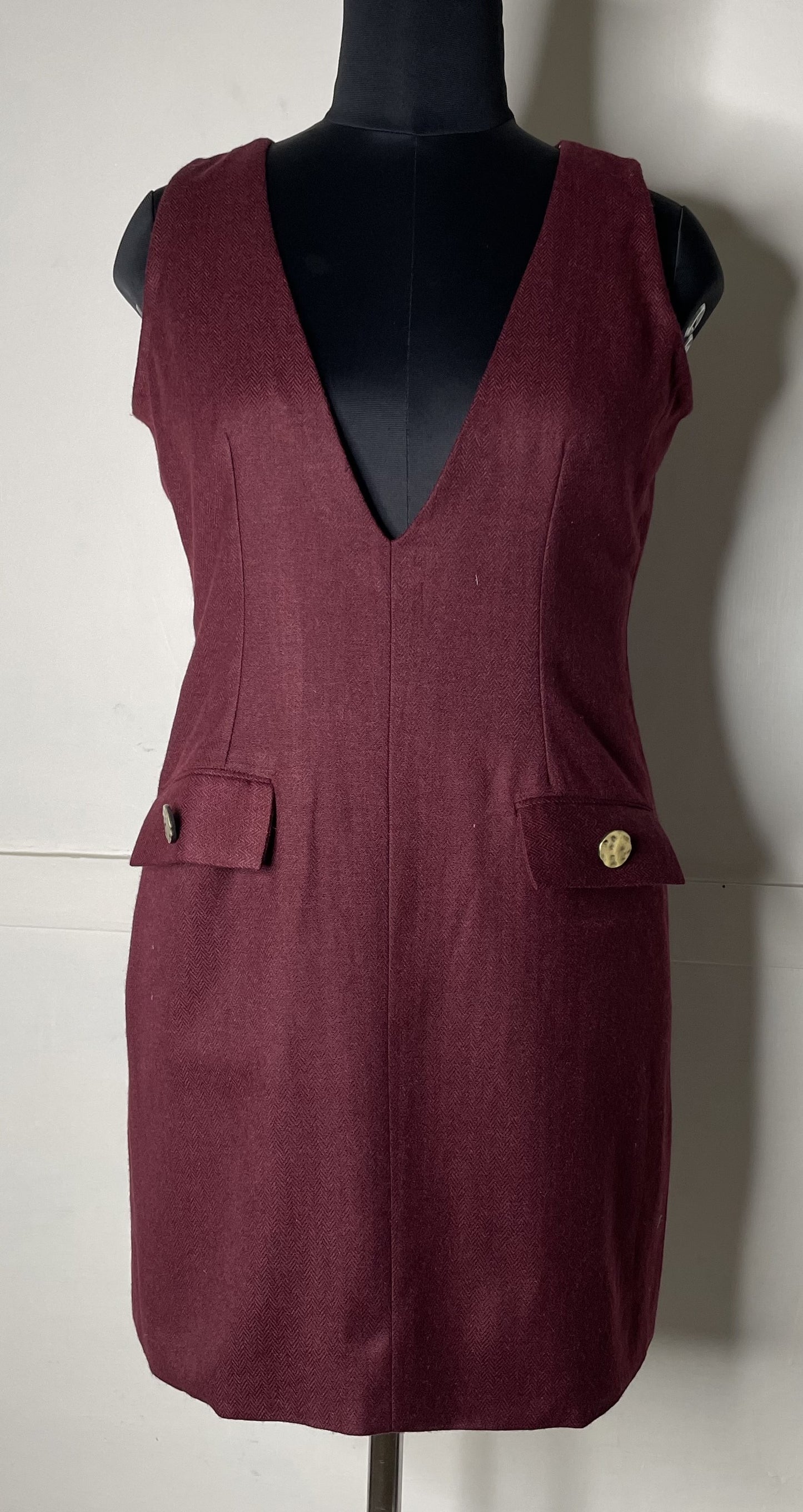 MAROON TWEED DRESS