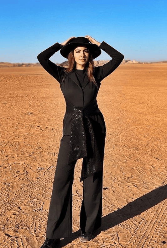 NIKI MEHRA IN BLACK SEQUIN TIE CO-ORD