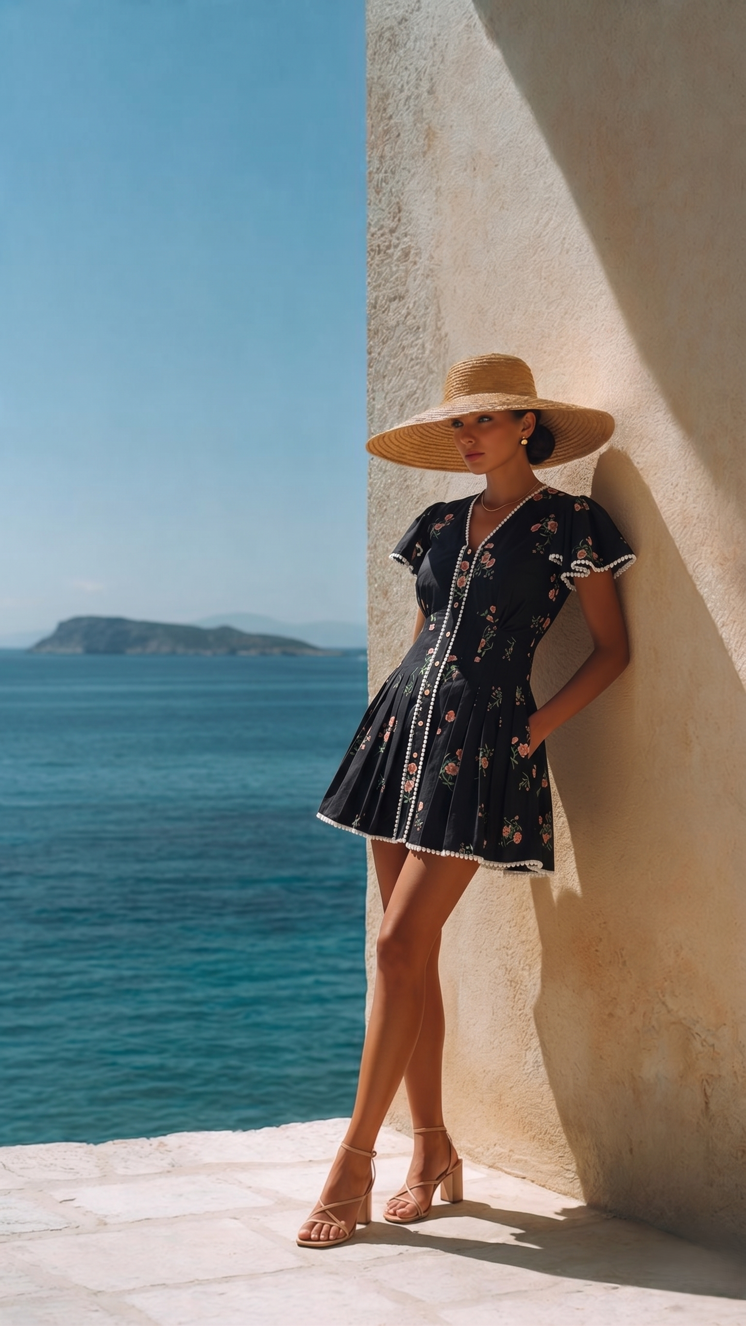 BLACK FLORAL RUFFLE DRESS