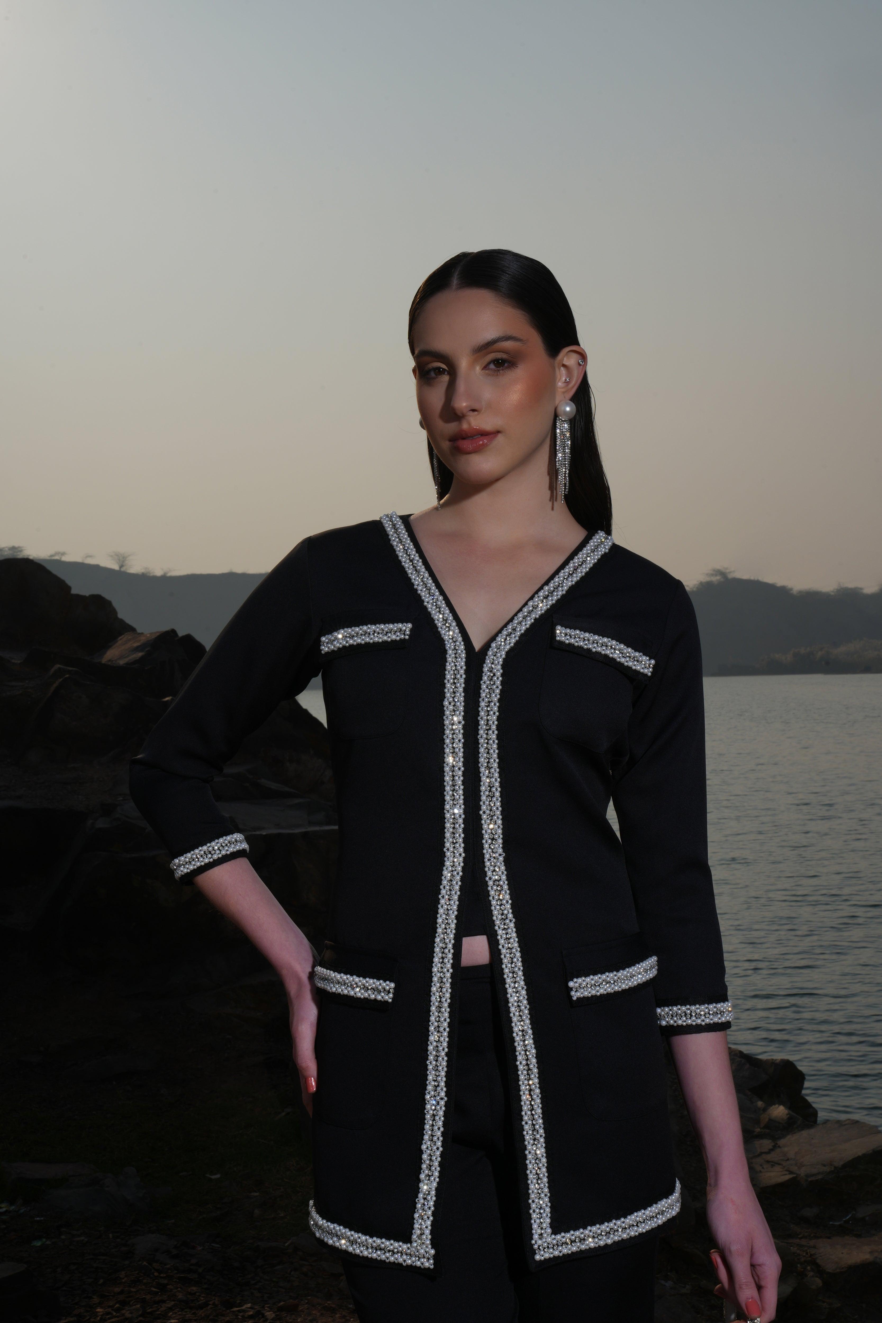 BLACK PEARL BEADED JACKET