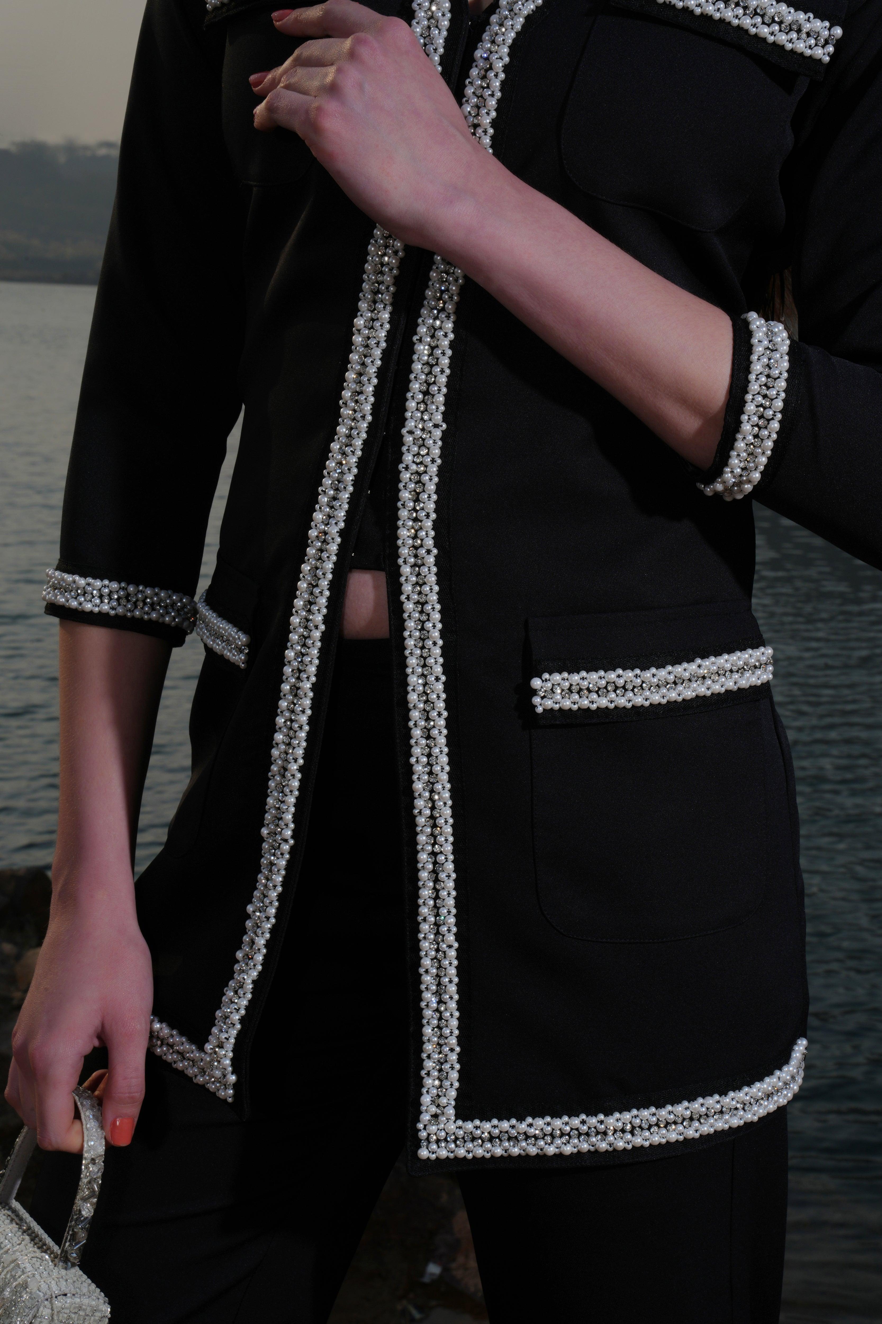BLACK PEARL BEADED JACKET