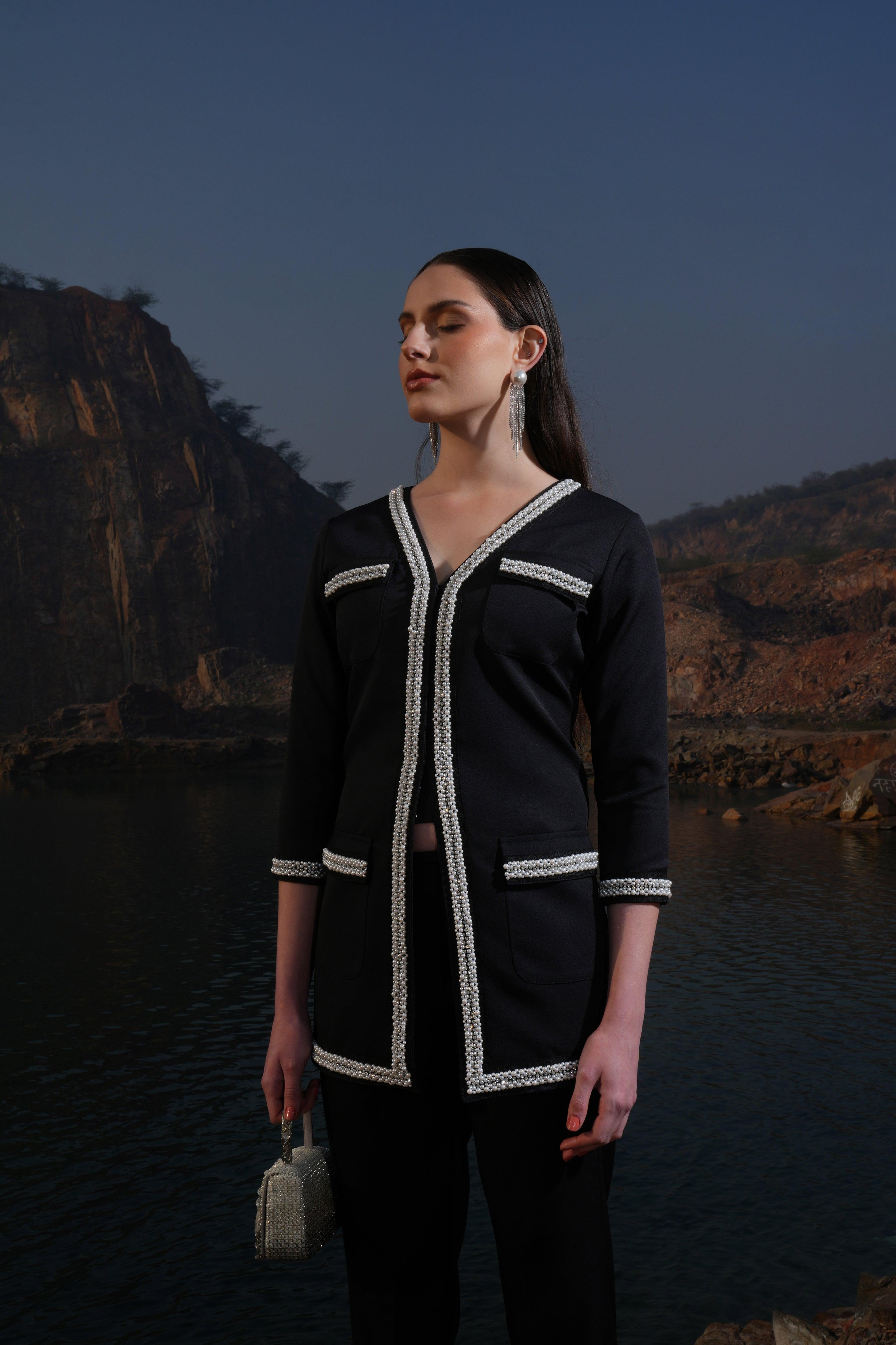 BLACK PEARL BEADED JACKET