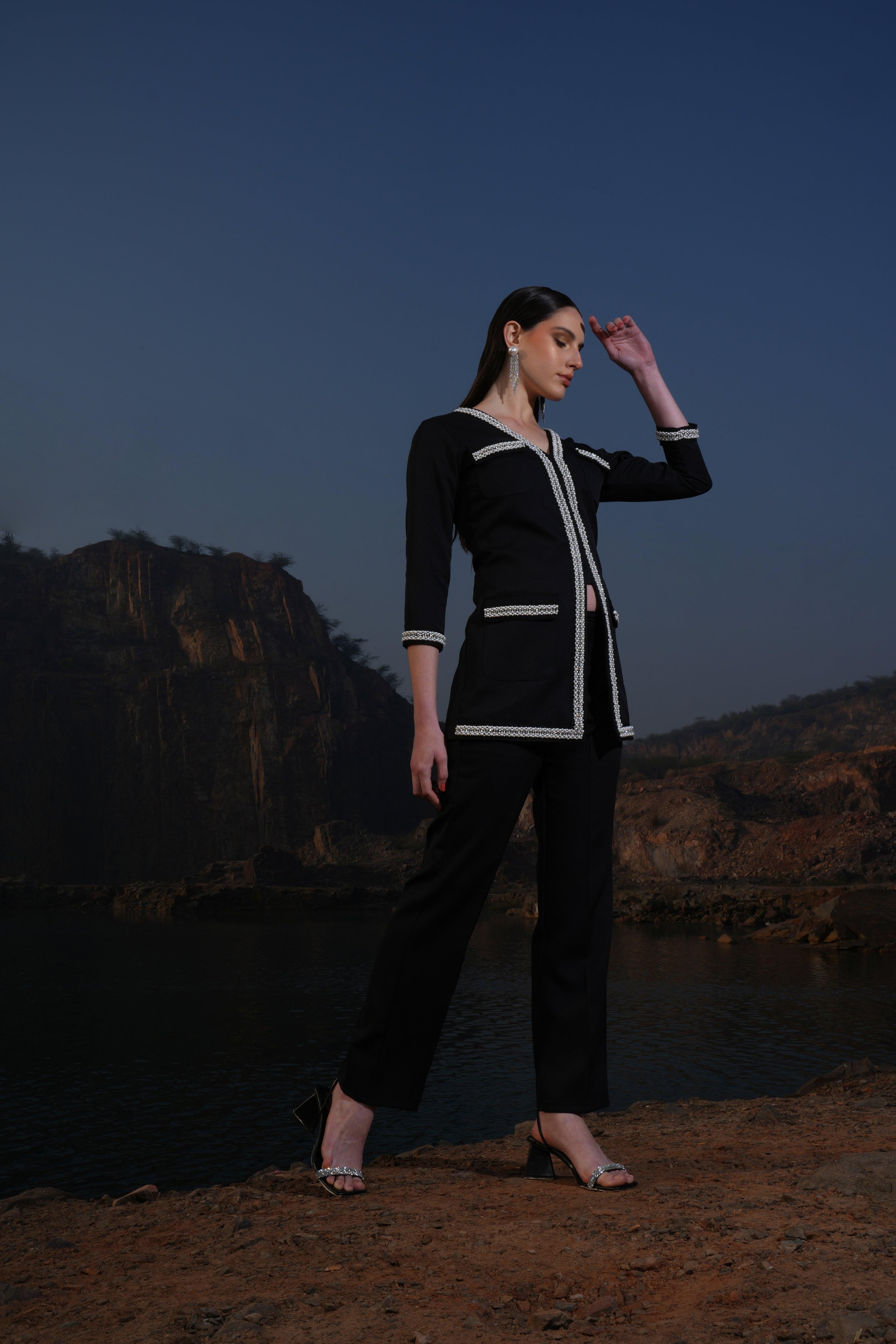 BLACK PEARL BEADED JACKET