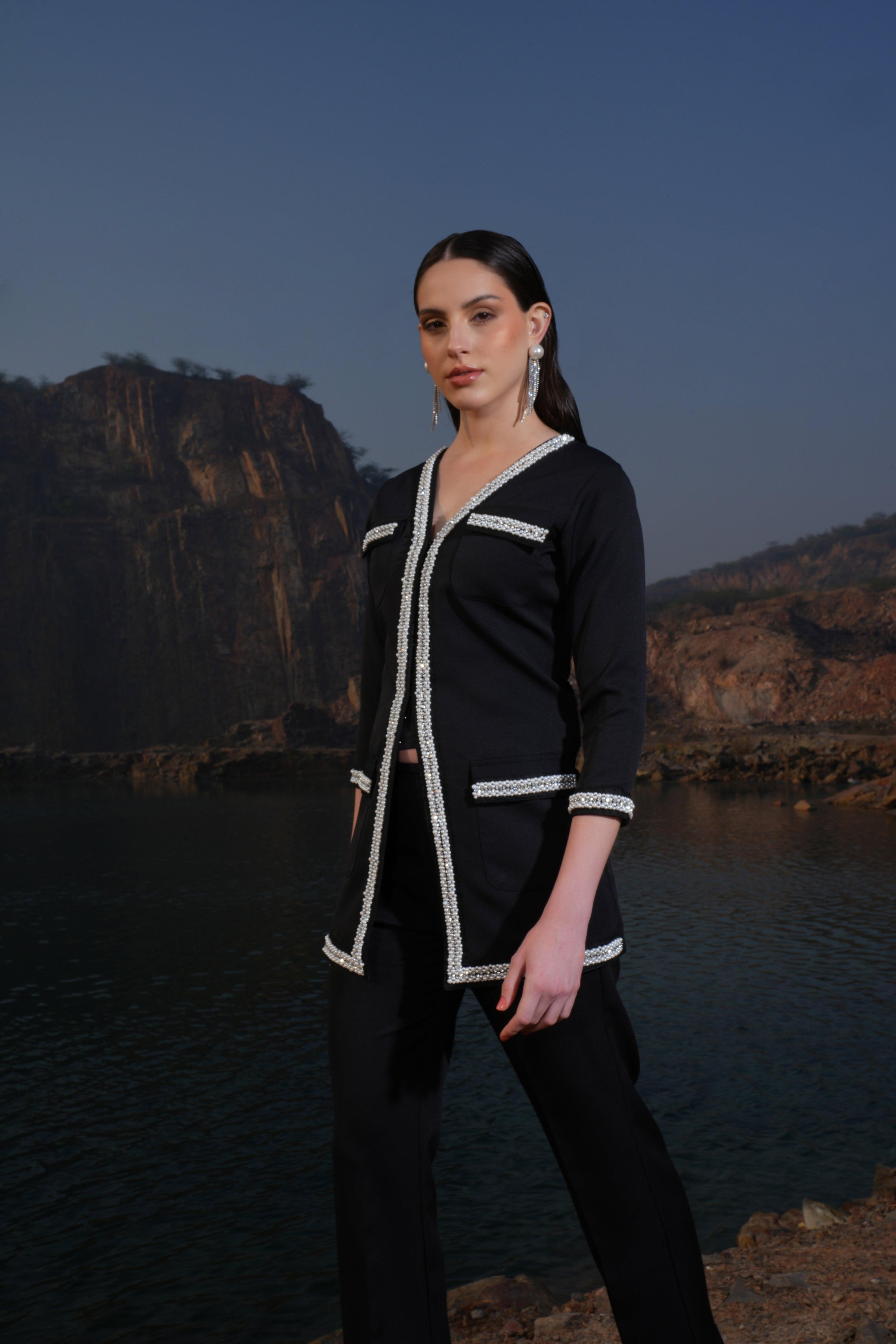 BLACK PEARL BEADED JACKET